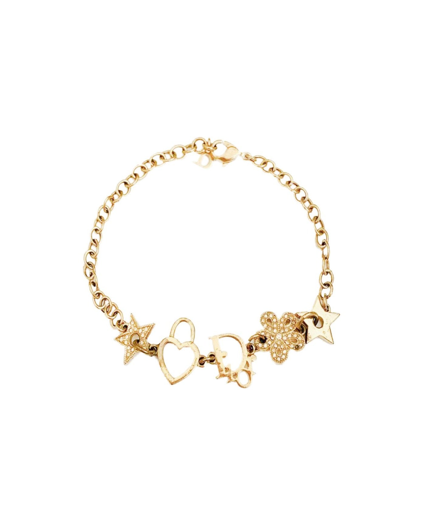 Christian Dior 2000s Gold Multi-Charm Bracelet