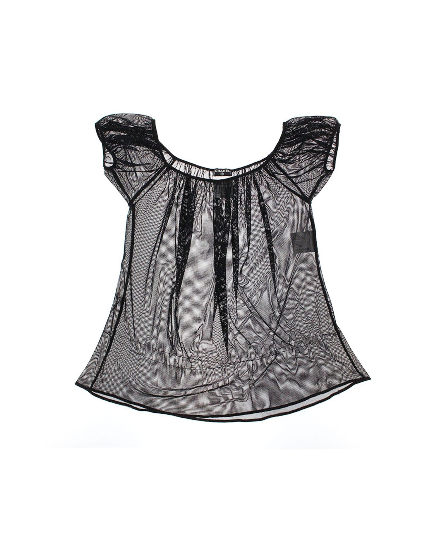 Chanel 2000s Rare Thin Black Lace Two-Tank Set · INTO