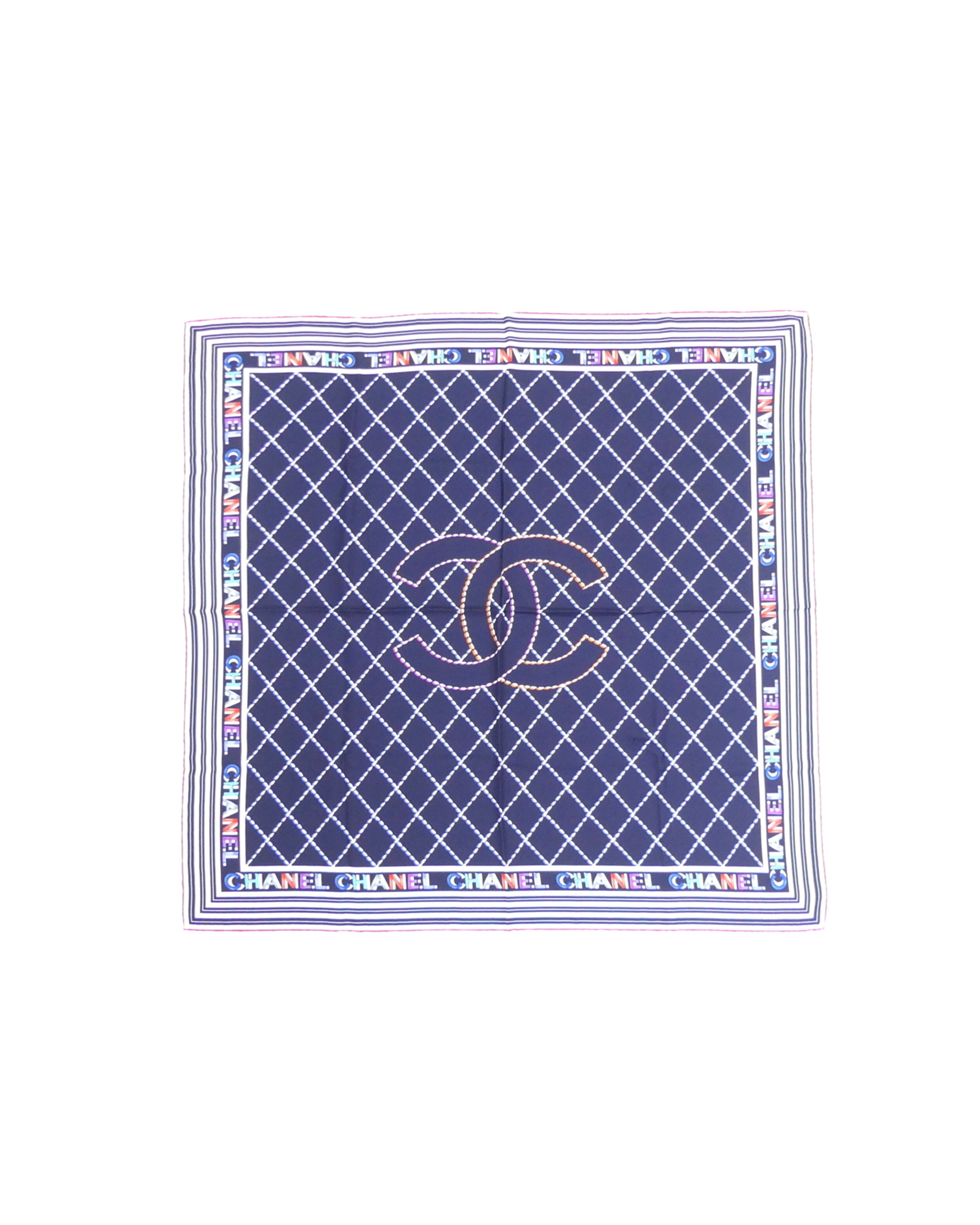 Chanel Stitched Rare Silk Scarf