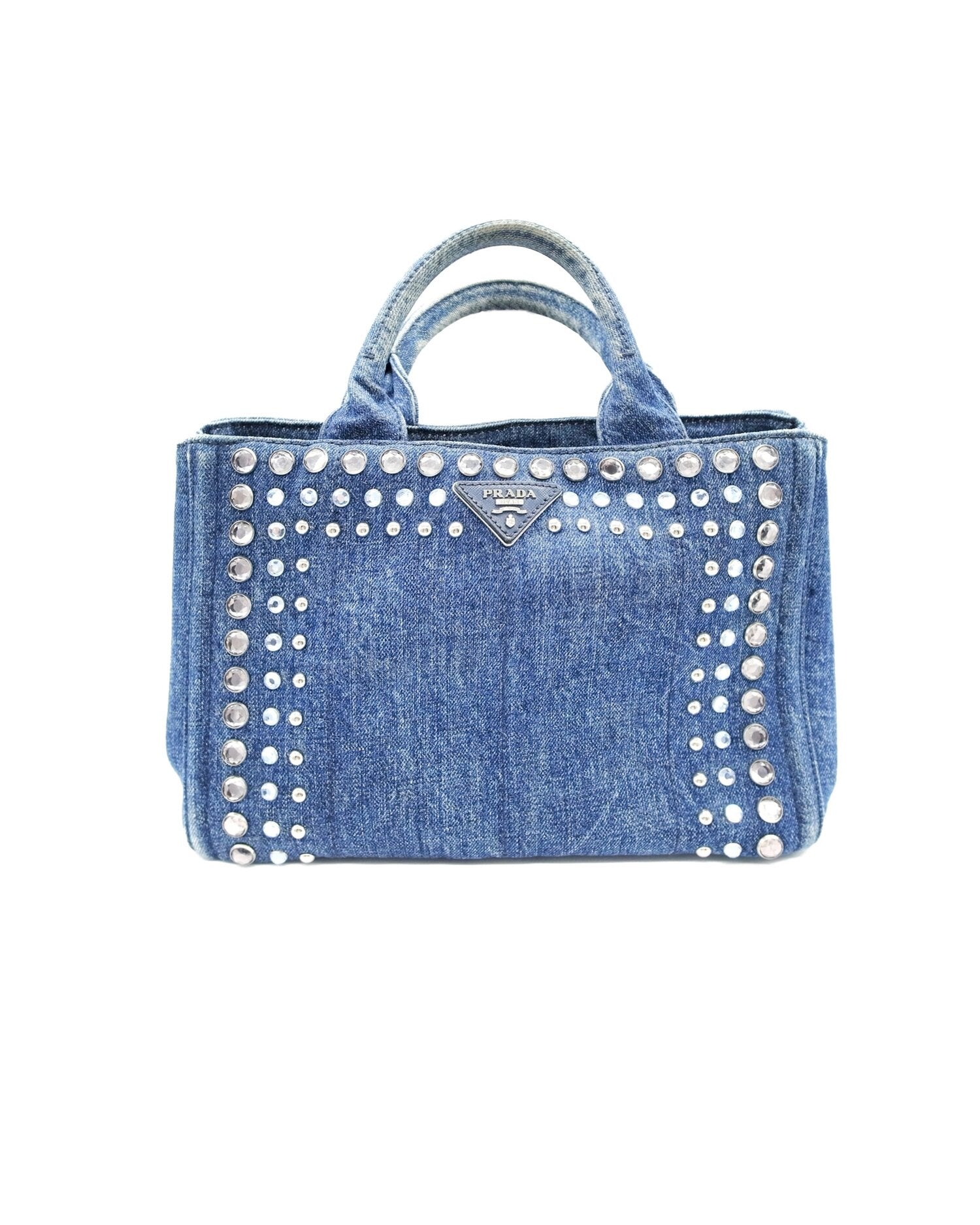 Prada Pattina Sottospalla Denim Fringe Large Flap Bag - Consigned Designs