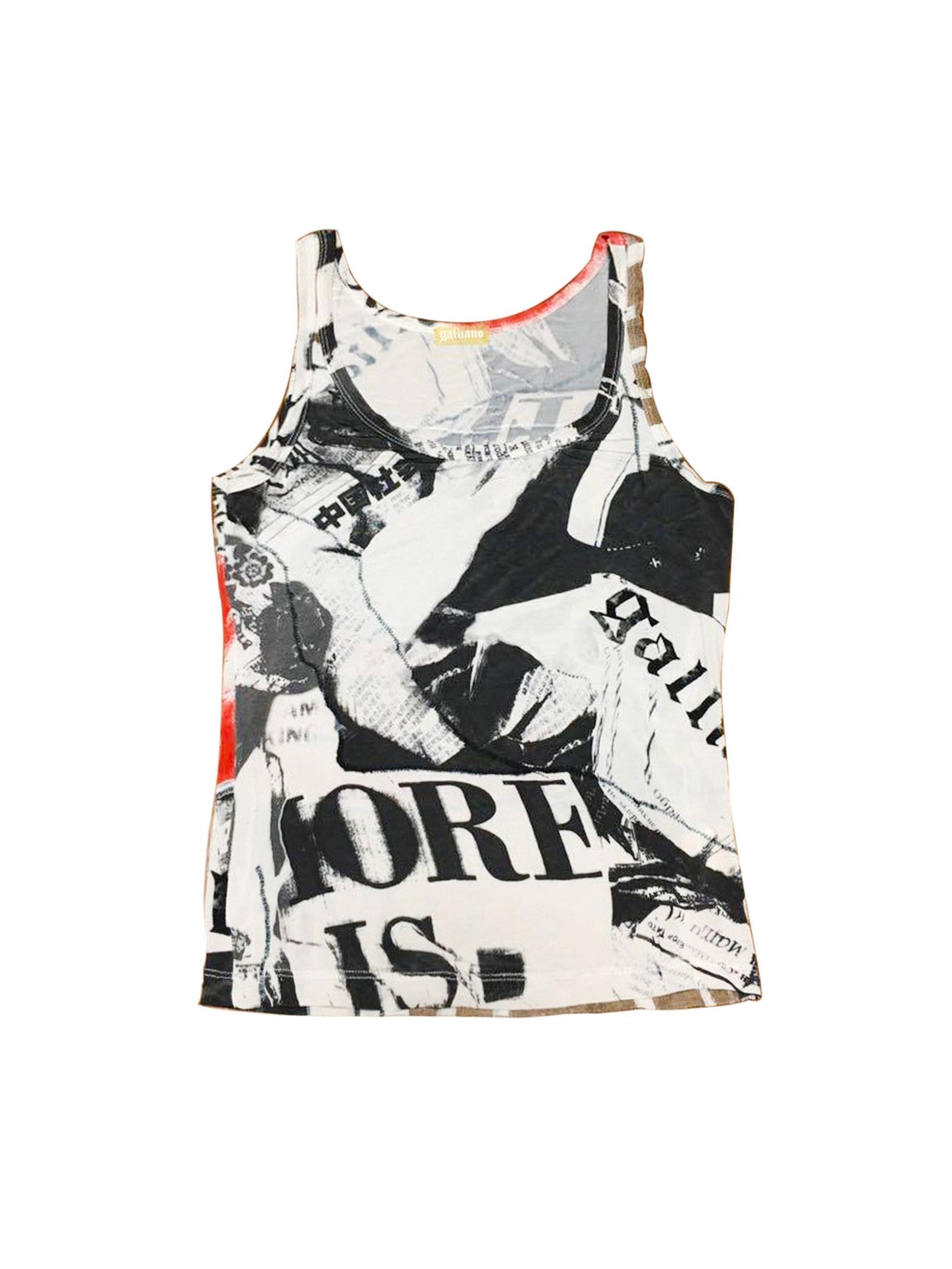 John Galliano Women's Ivory Logo Print Tank Top