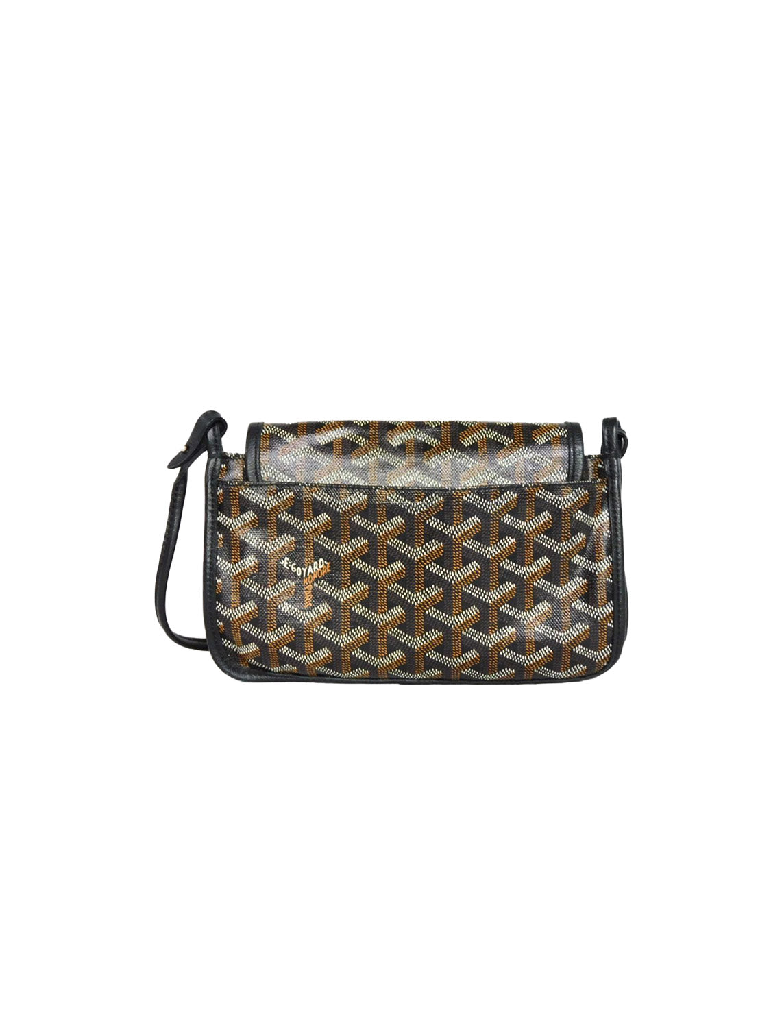 Goyard Black/Brown Leather and Canvas MM Bleu Messenger Bag Goyard