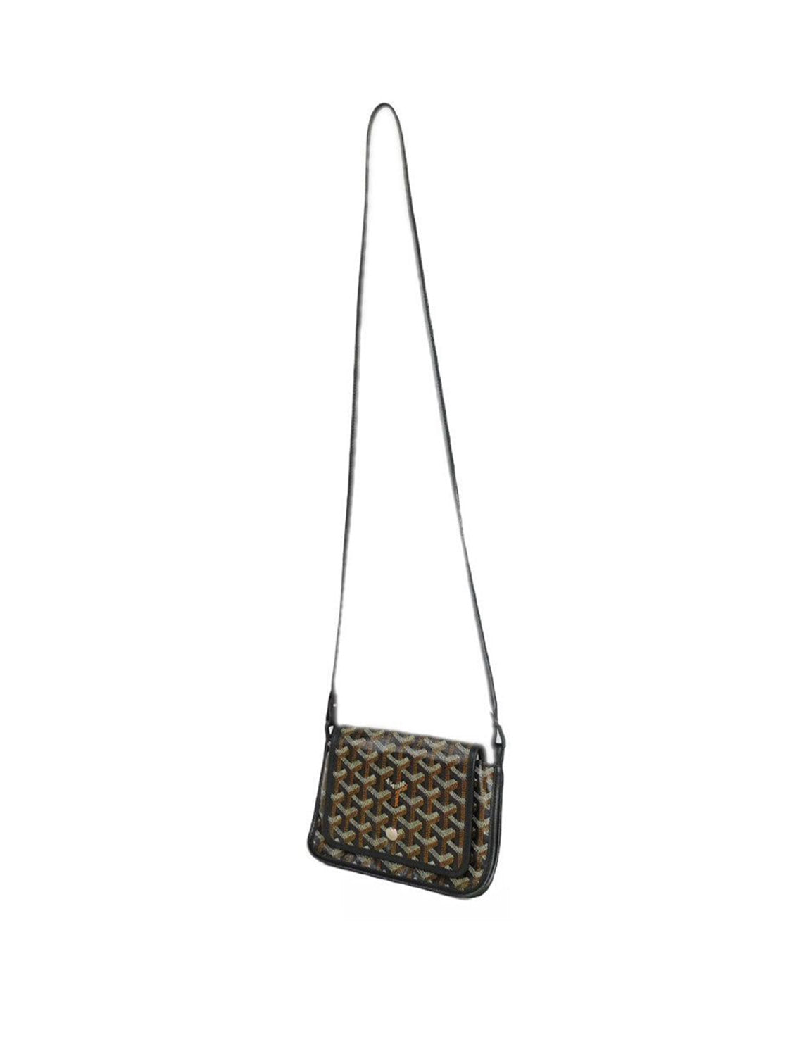 Goyard Black/Brown Chevron Print Coated Canvas Plumet Crossbody