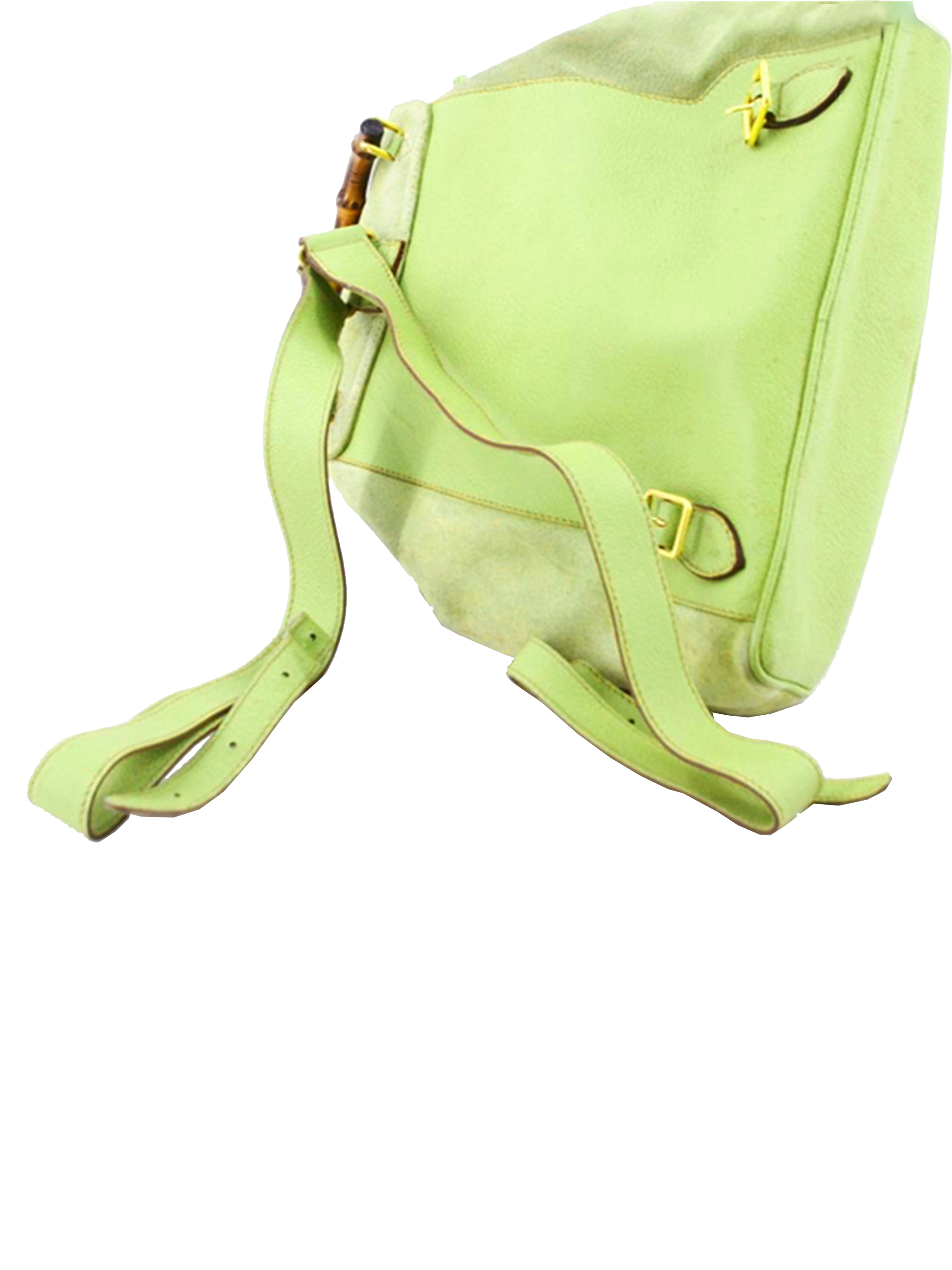 Gucci Bamboo 2000s Green Suede Backpack · INTO