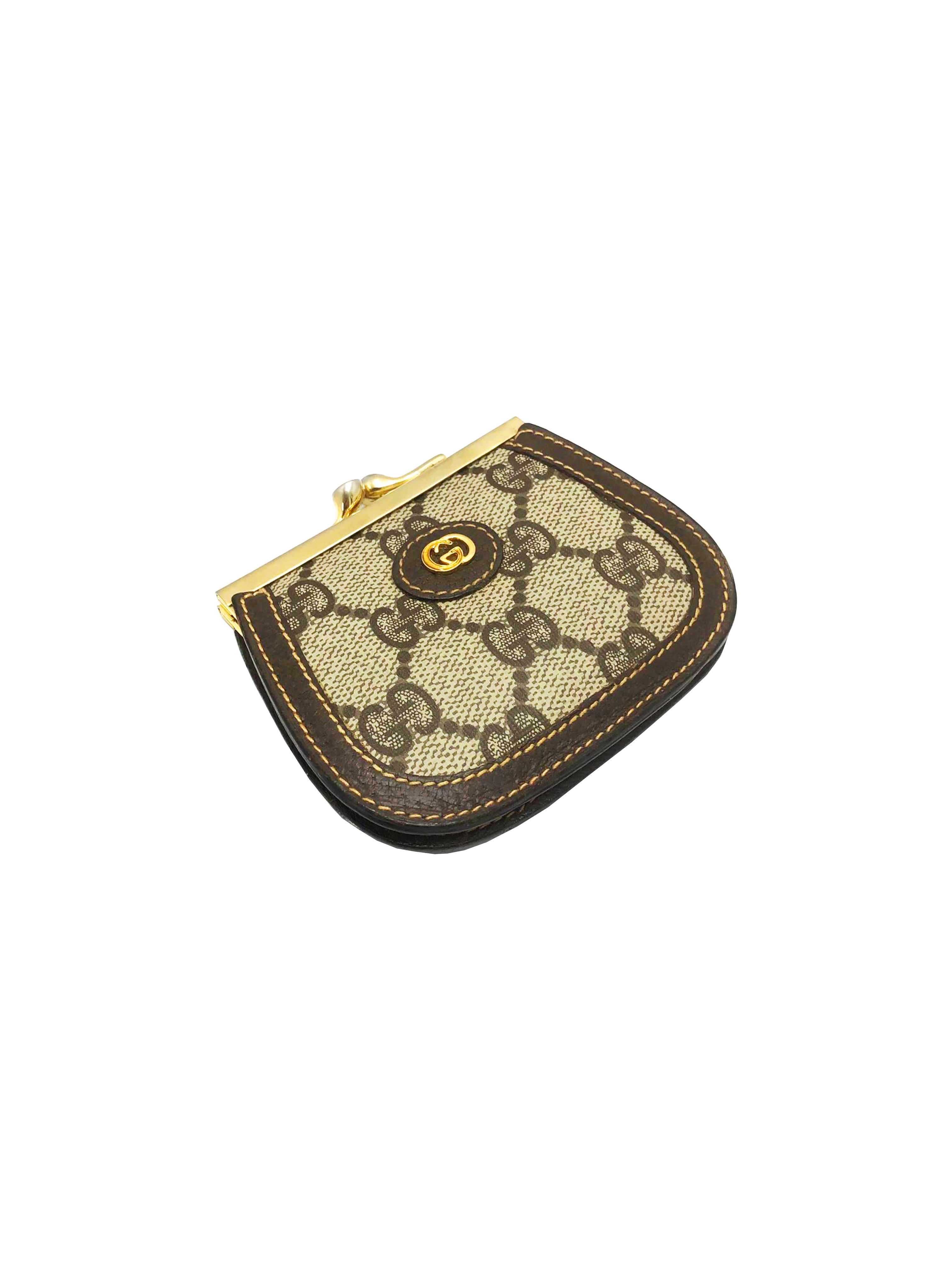 Gucci 2000s Round Coin Gold Pouch