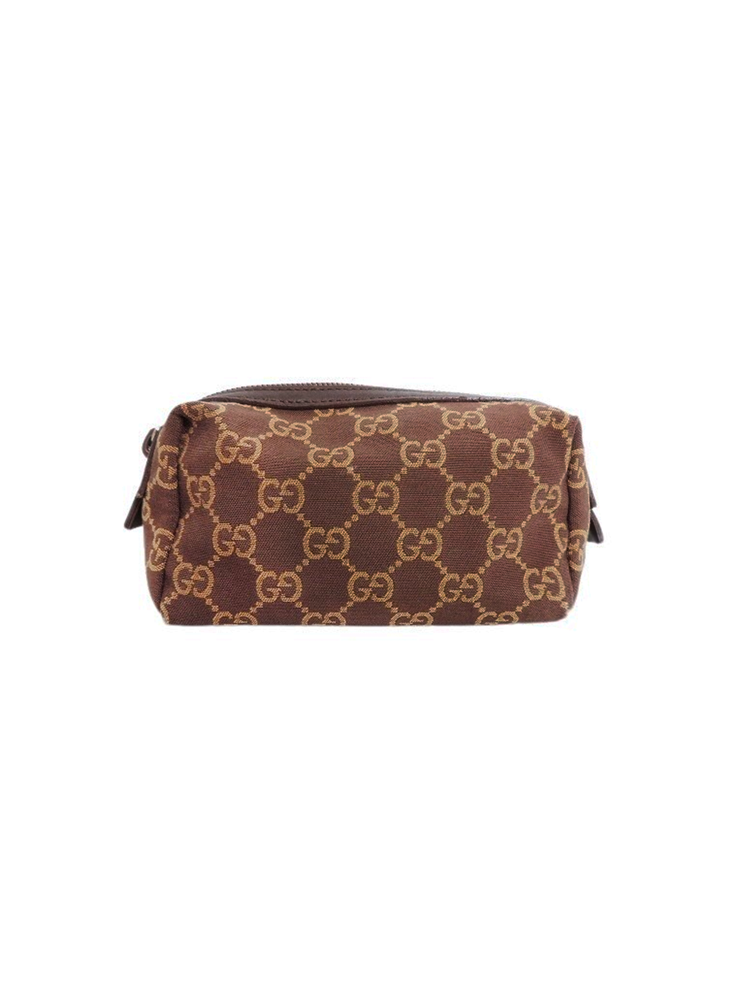 Gucci 2000s Brown Monogram Cloth Pouch