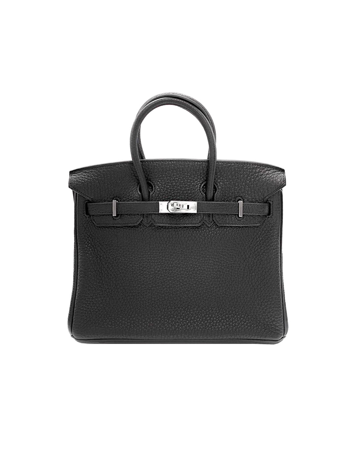 Hermes Birkin bag 25 Black Epsom leather Silver hardware