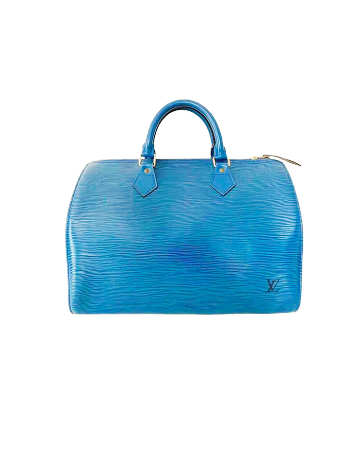 Louis Vuitton Blue Epi Leather Speedy 30 Bag Louis Vuitton