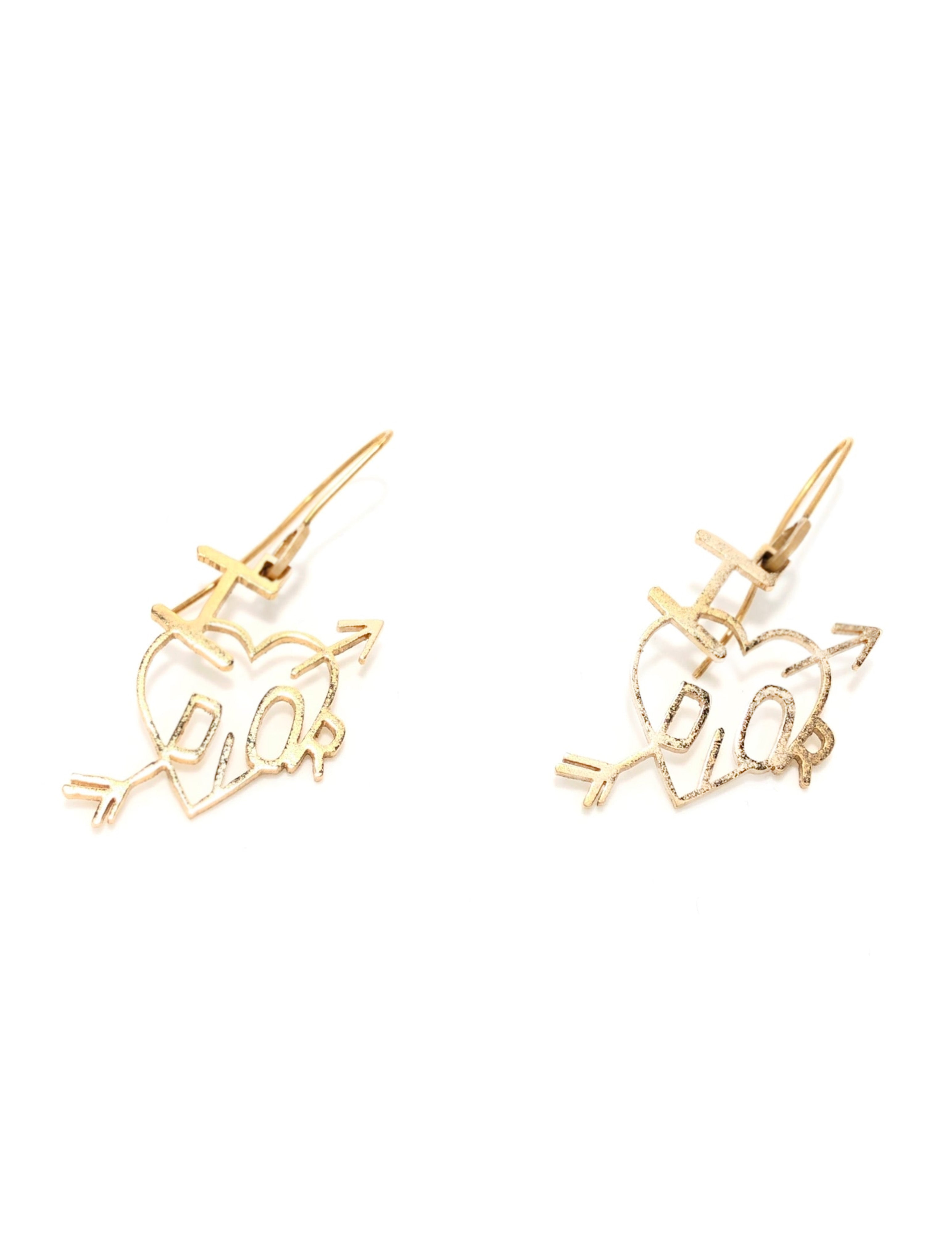 Christian Dior 2000s Gold Heart Earrings