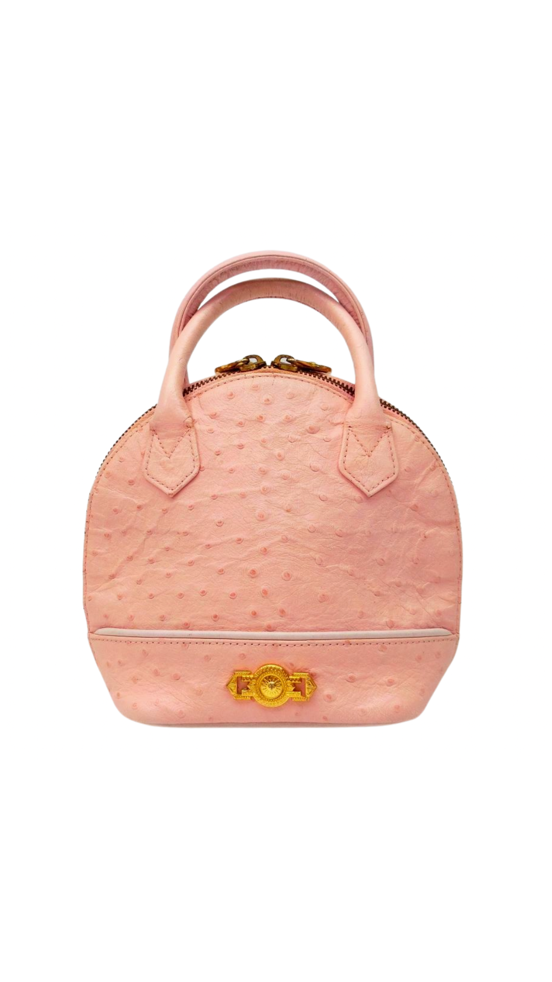 Versace 2000s Pink Ostrich Small Handbag