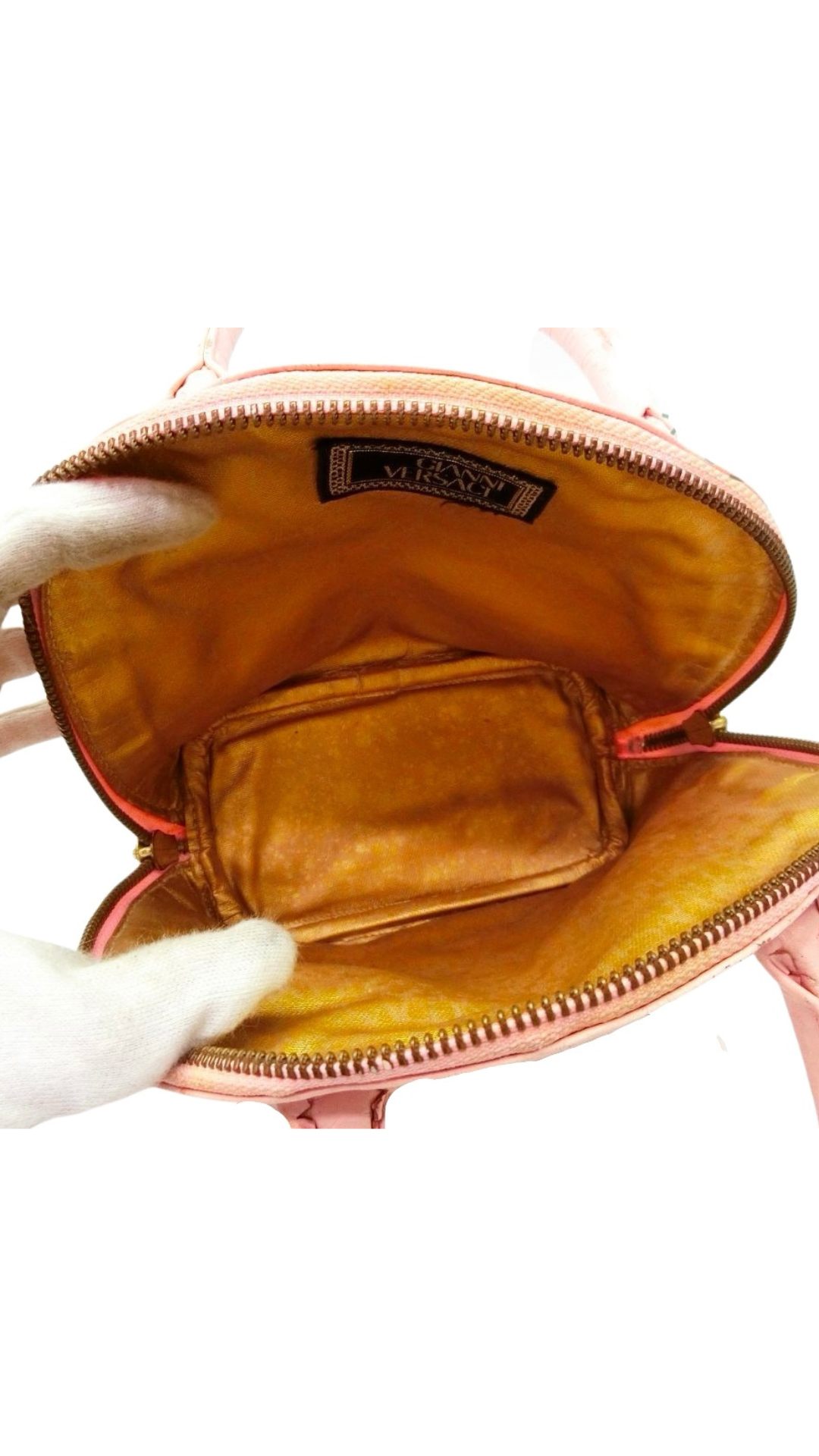 Versace 2000s Pink Ostrich Small Handbag