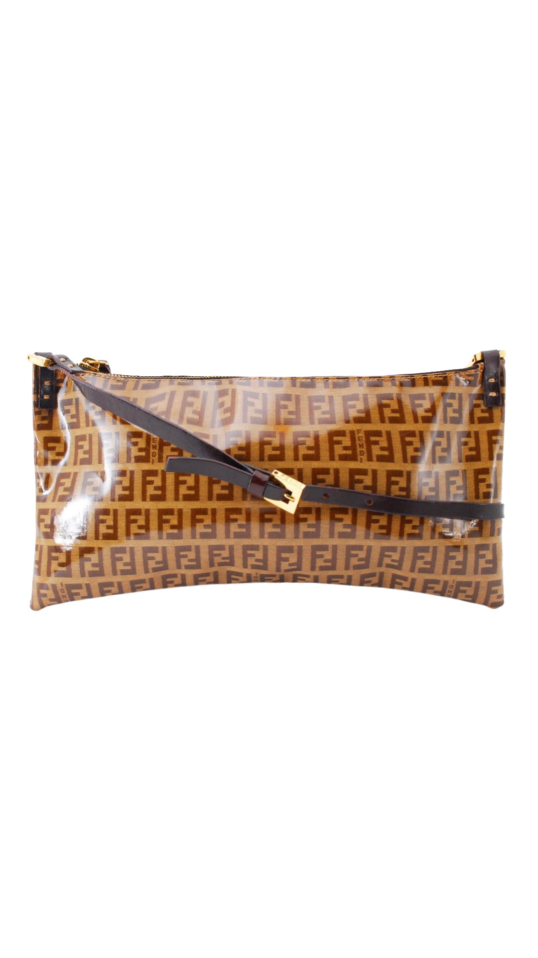 Fendi 2000s Vinyl Monogram Zucca Baguette Bag