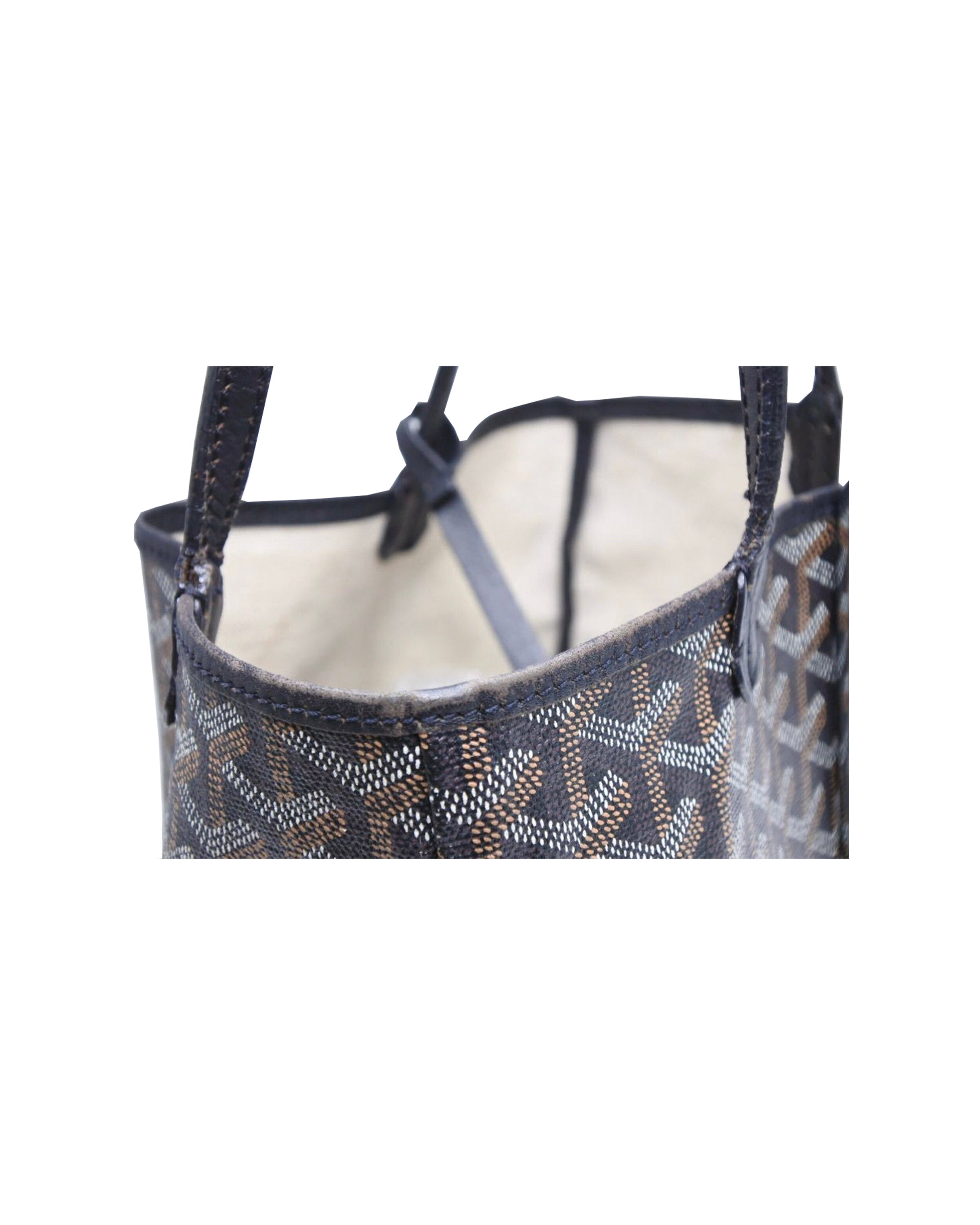 Goyard Brown/Navy Blue Coated Canvas Saint Louis Tote Goyard