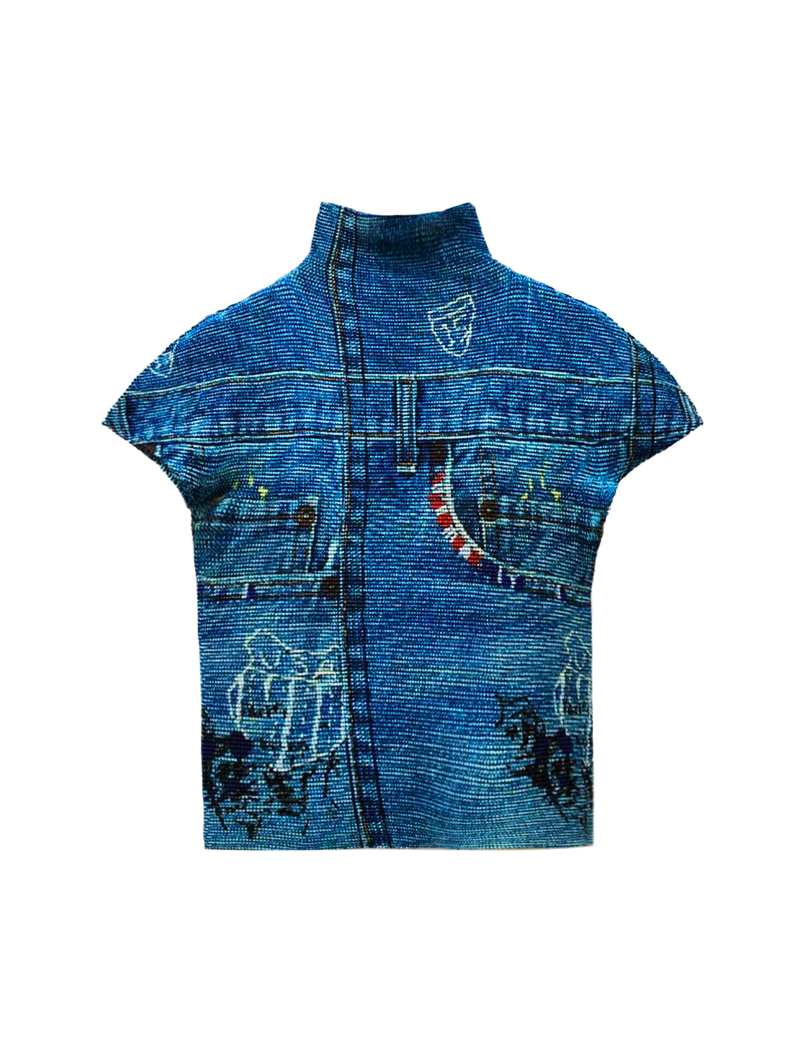 Issey Miyake 2000s ME Denim Illusion Top · INTO