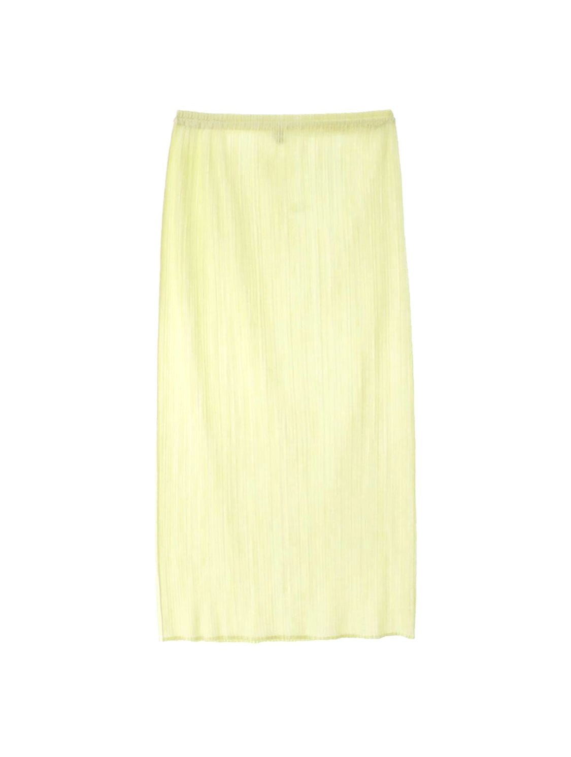 Issey Miyake 2000s Pleats Please Cream Yellow Skirt