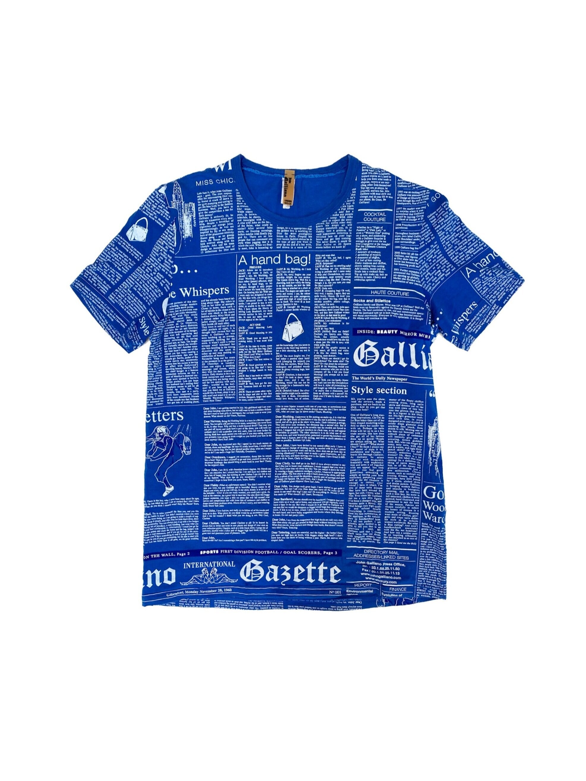 12,299円John Galliano news paper design tee