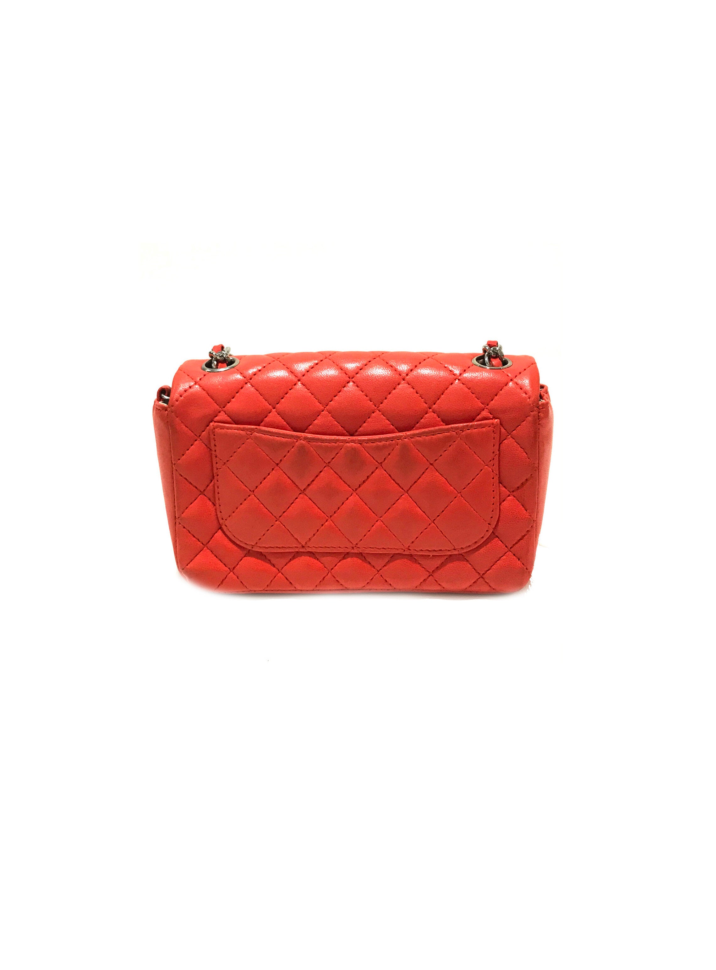 Chanel Twin Red Leather Double Mini Classic Crossbody Bag