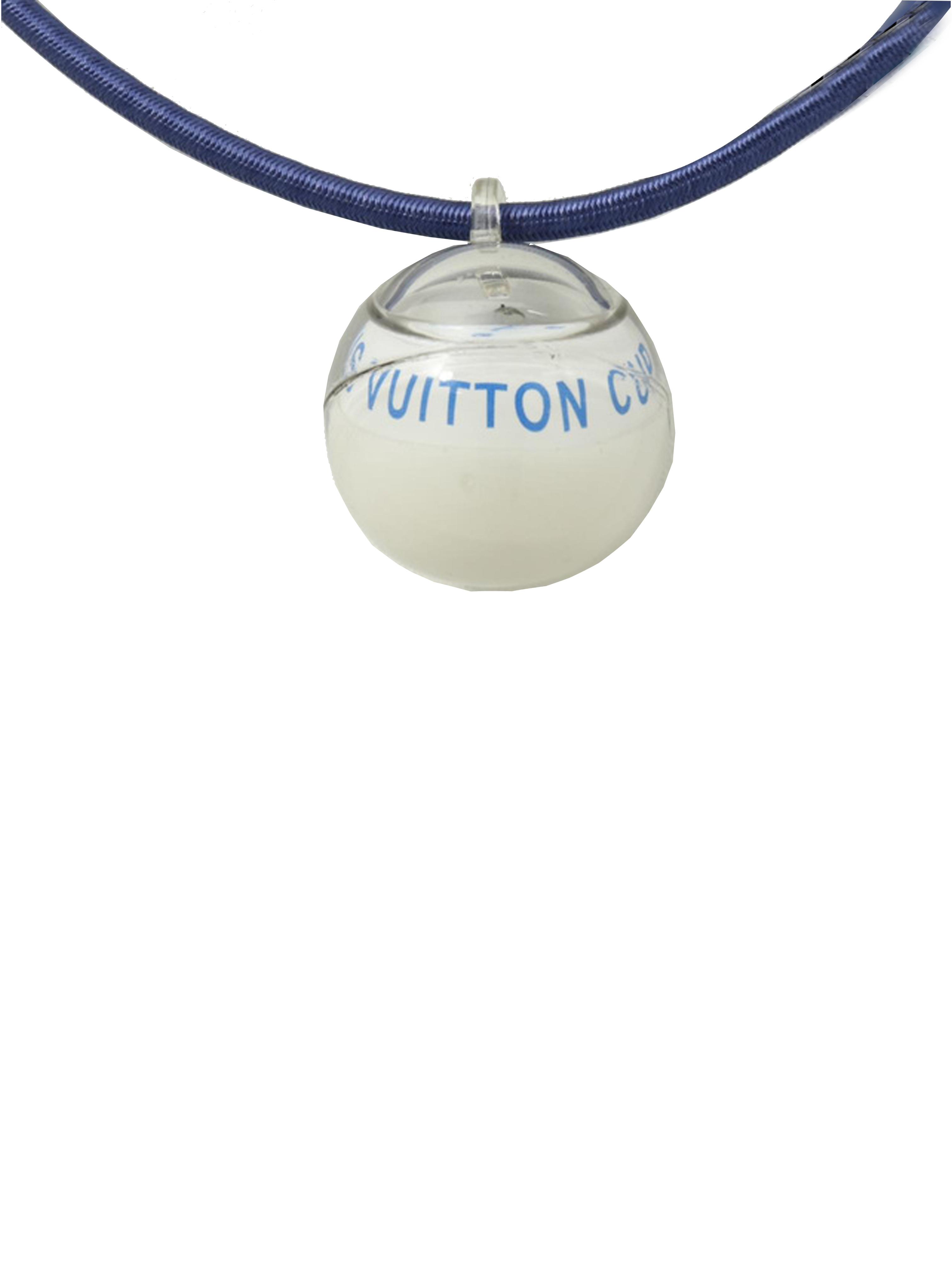 LOUIS VUITTON Cup 2000 Logo Compass Elastic Necklace Blue Accessory 08MT450