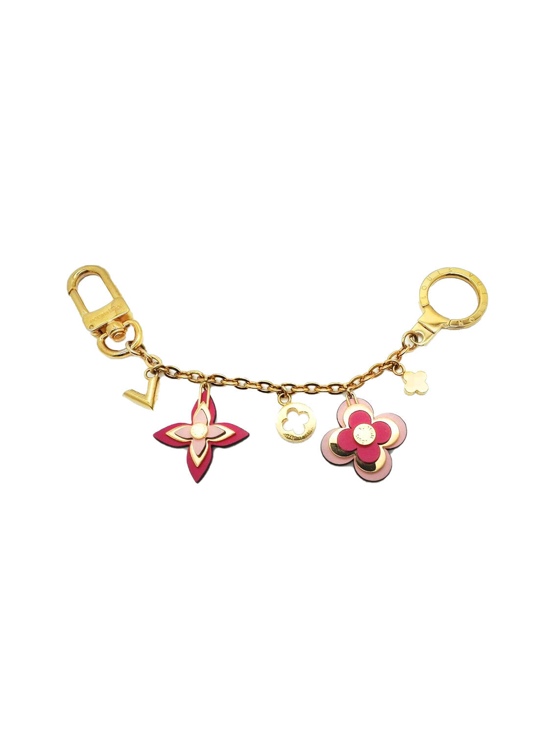 LV Blooming Flowers Chain Bag Charm and Key Holder, Pink, One Size