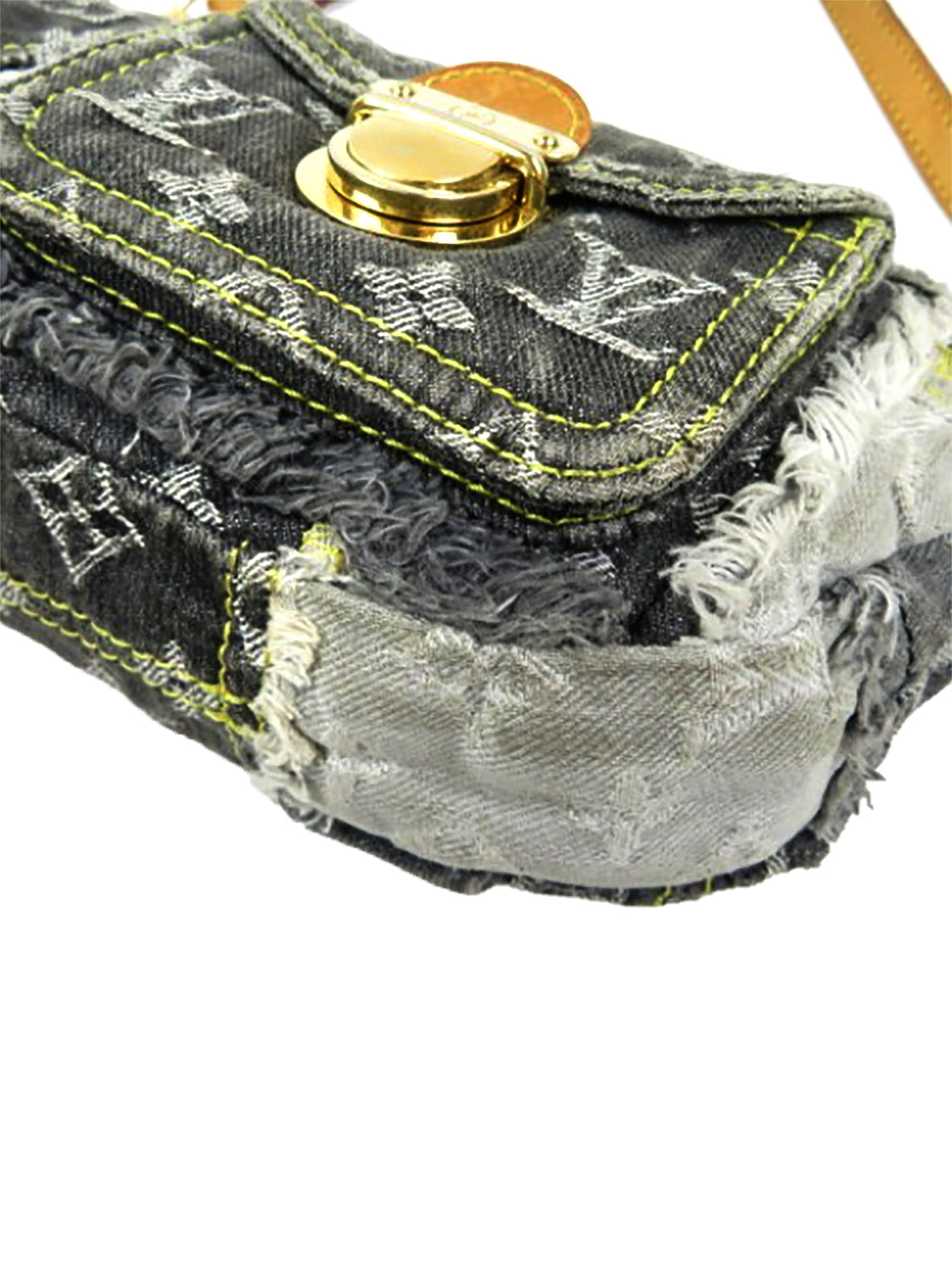 Louis Vuitton Limited Edition Grey Monogram Denim Patchwork Pouchy Bag -  Yoogi's Closet