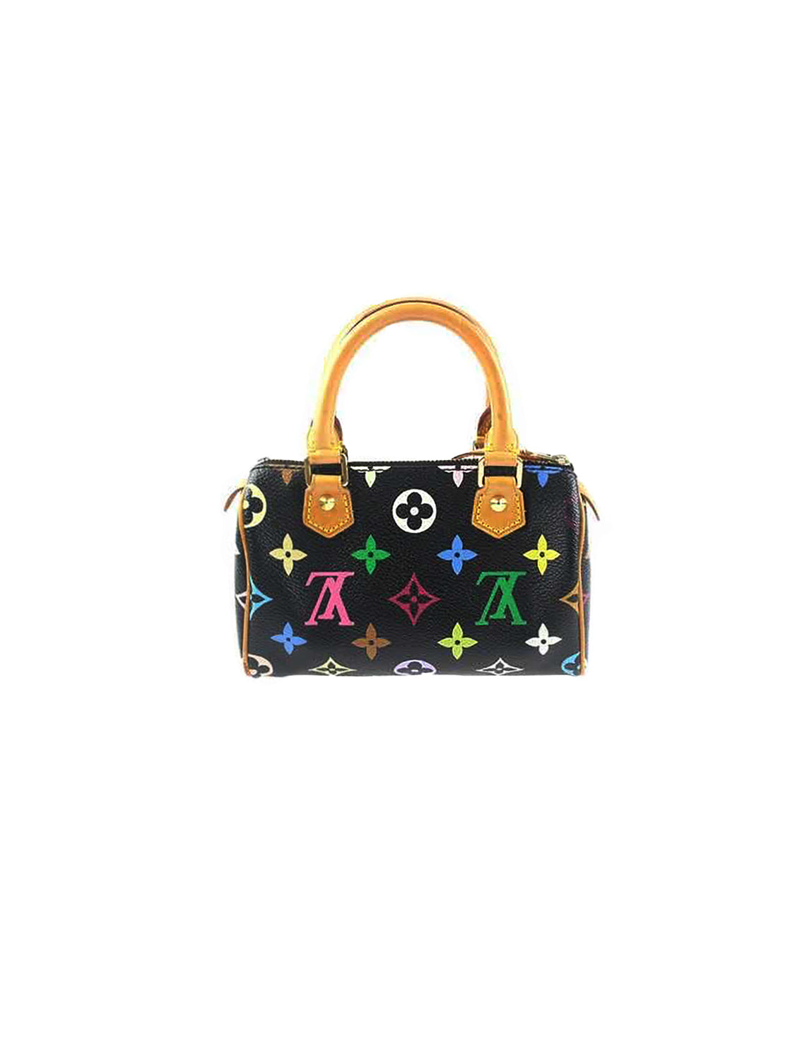 Vintage Louis Vuitton Monogram Multicolor Mini Speedy Noir Handbag Bag LV