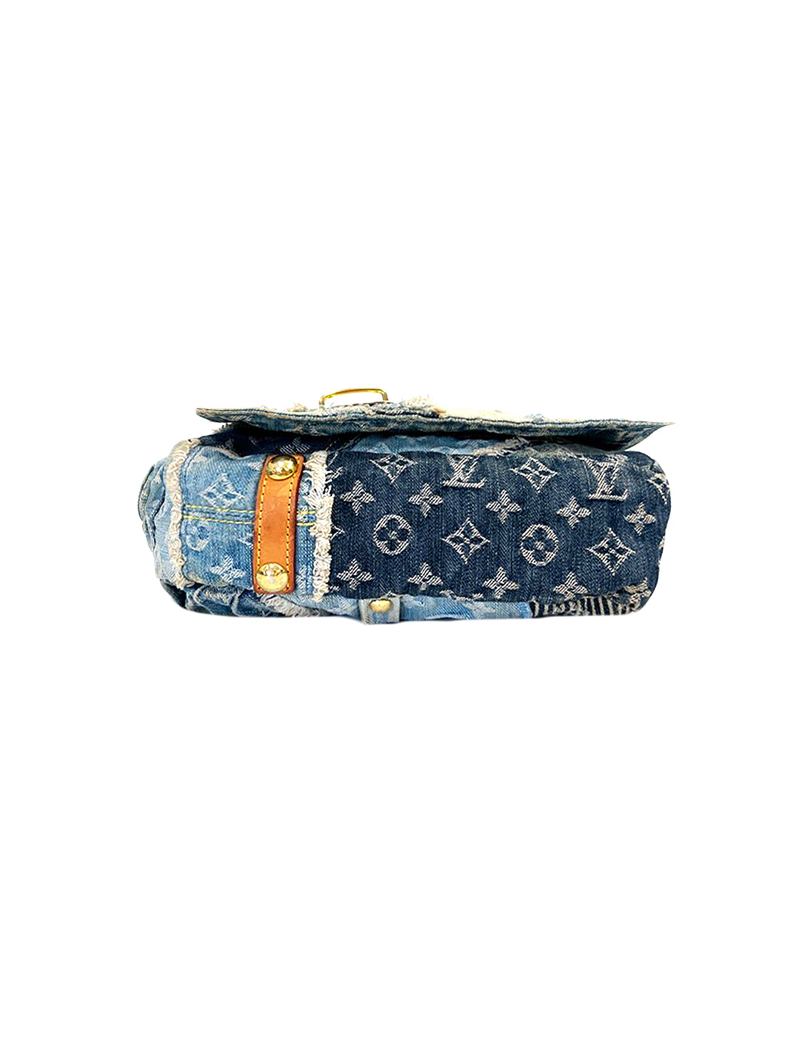 Louis Vuitton 2010s Rare Denim Patchwork Messenger Bag · INTO