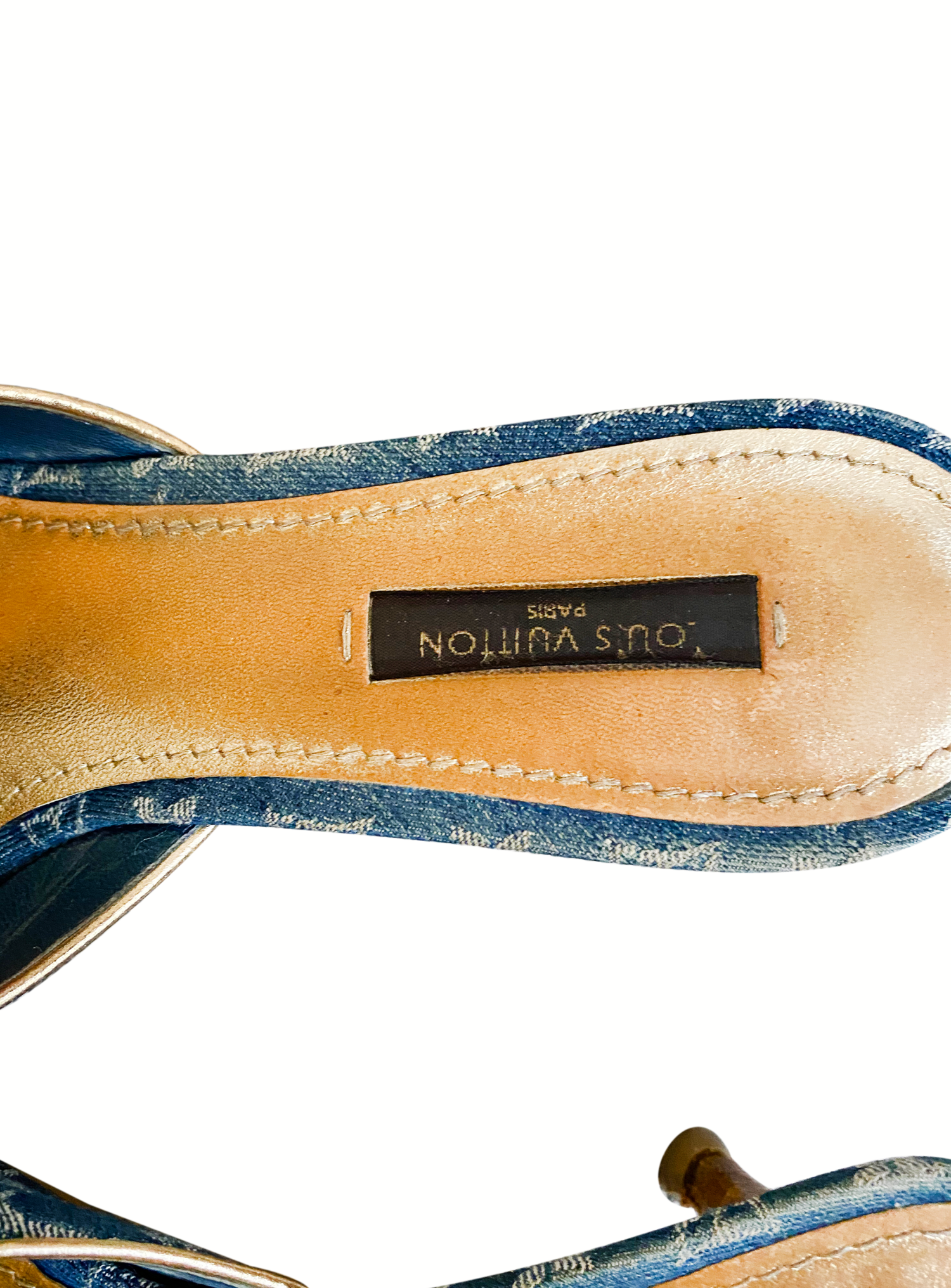 Louis Vuitton Monogram Denim Mules in Blue