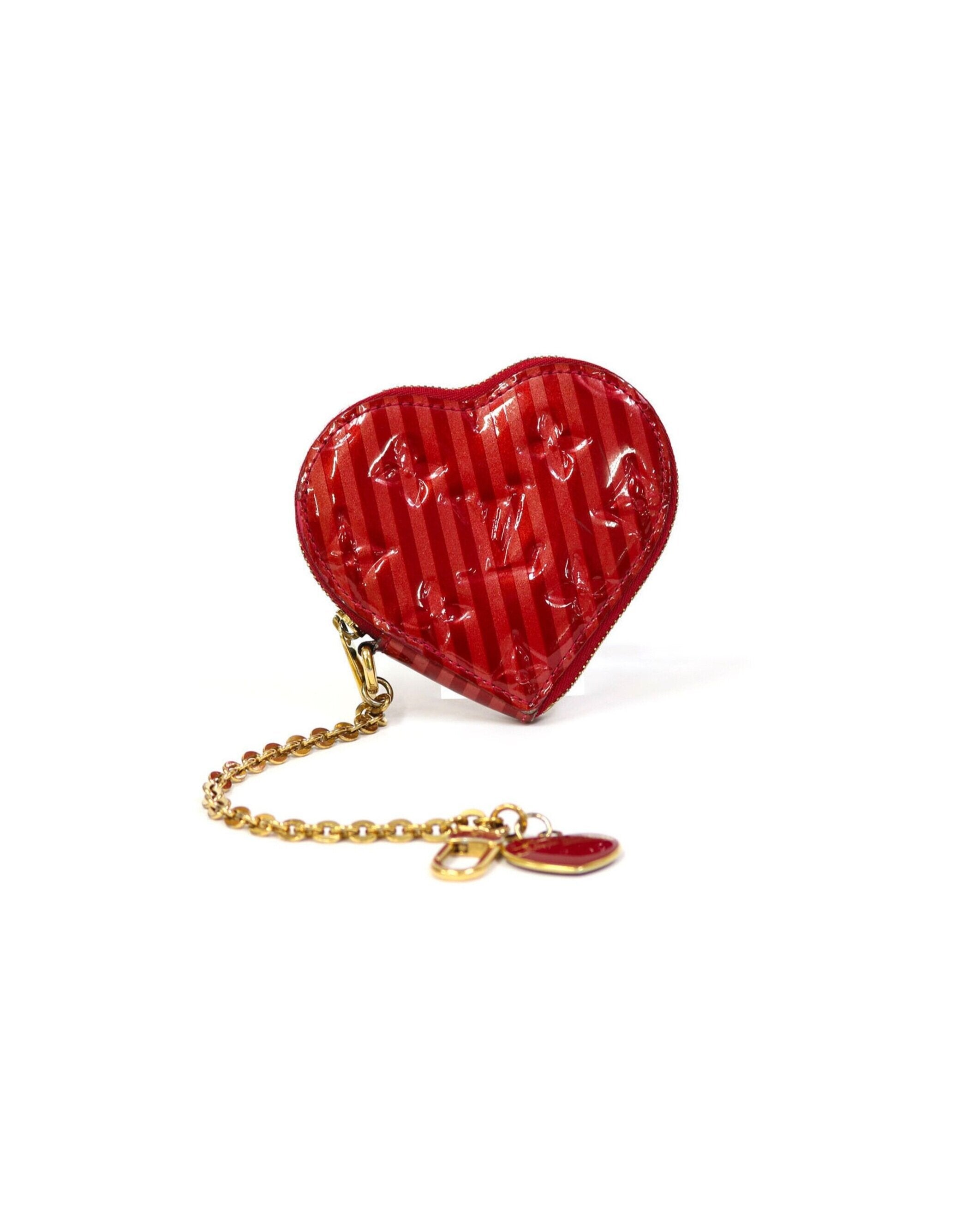 Louis Vuitton Heart Coin Purse Monogram Vernis Red 12192971