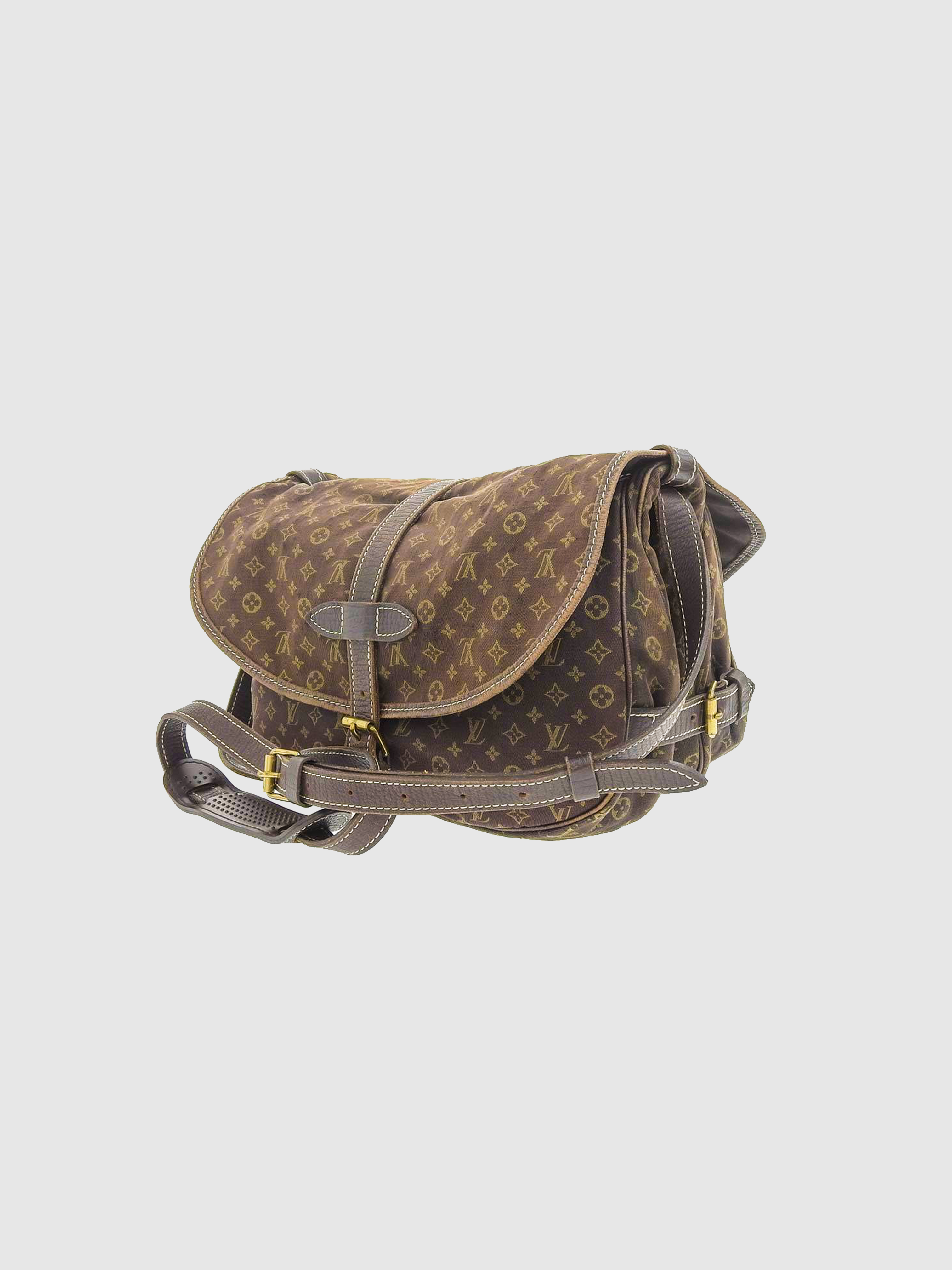 Louis Vuitton 2008 Brown Monogram Mini Lin Saumur Crossbody Bag · INTO