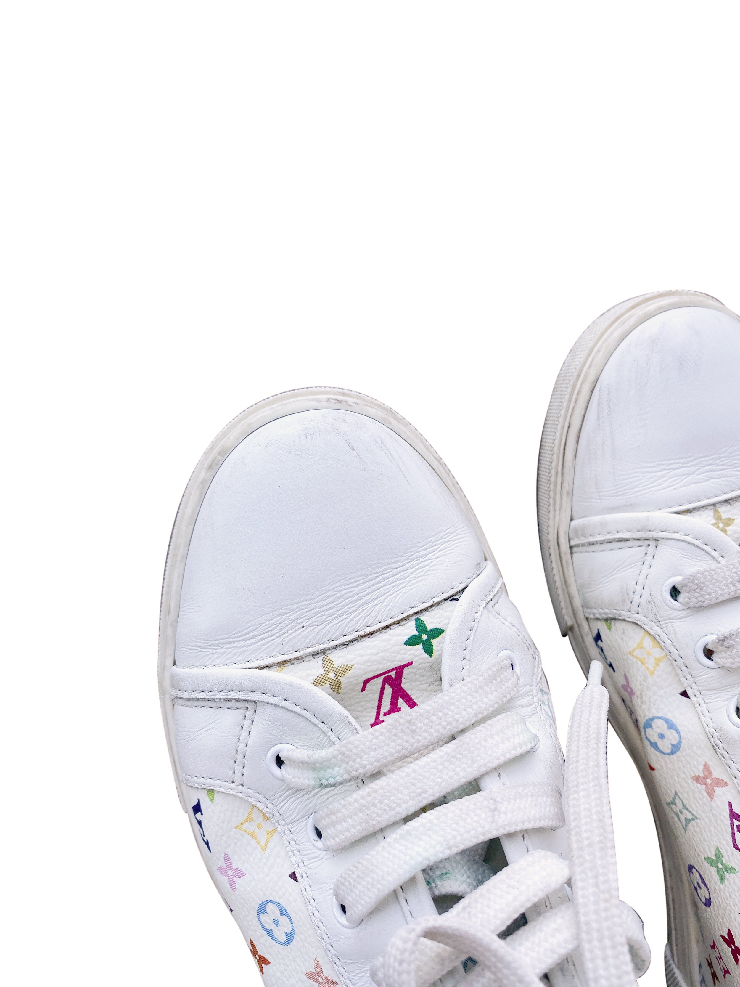 Louis Vuitton 2003 Murakami White Leather Converse · INTO