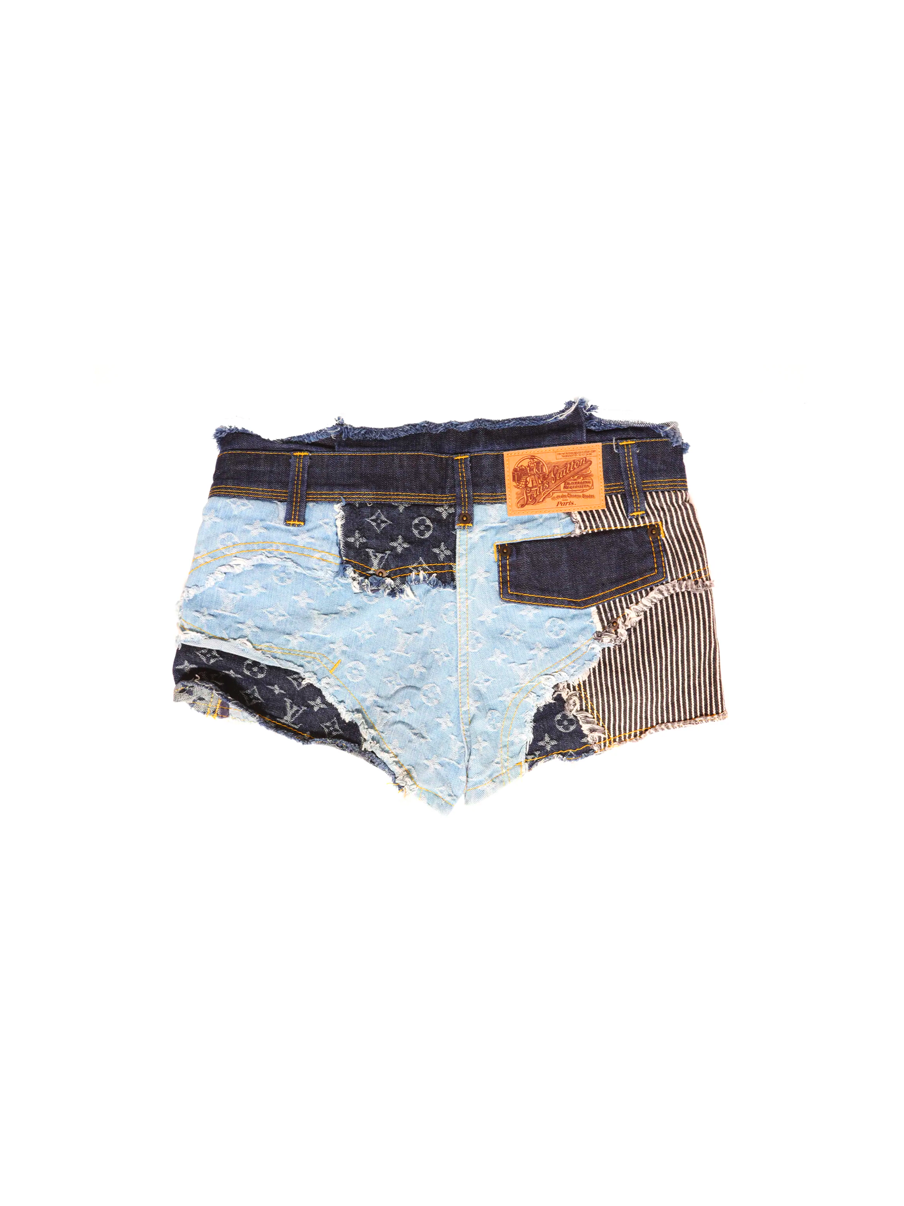 Products by Louis Vuitton: Monogram Patch Denim Shorts