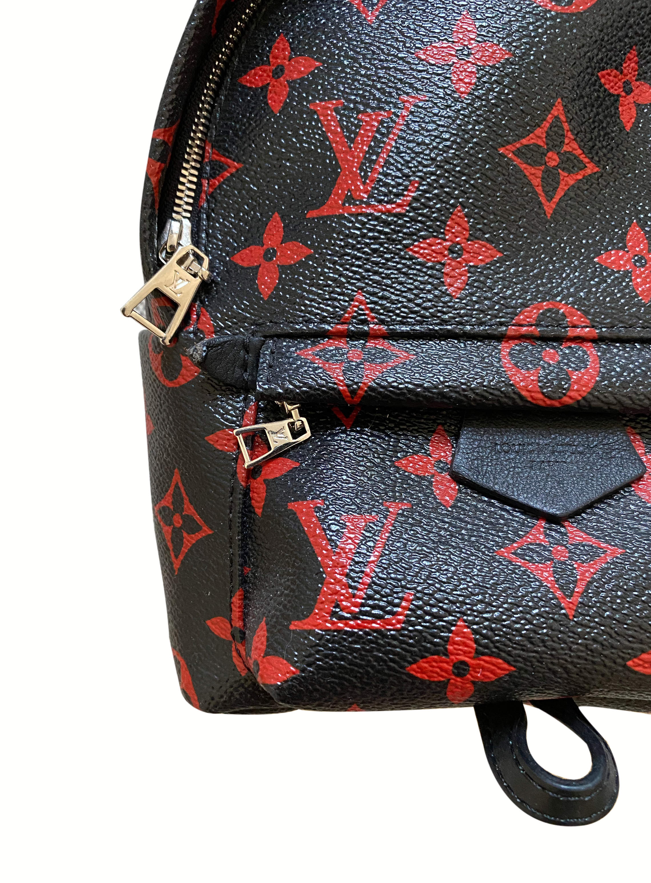 Palm springs cloth backpack Louis Vuitton Black in Cloth  25251246