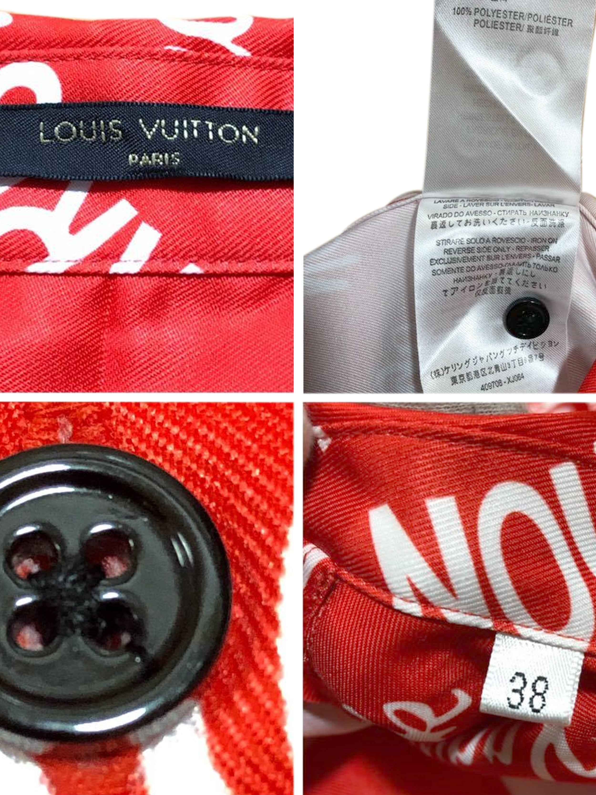 Unisex Louis Vuitton Black Long Sleeve Button Down Long Sleeve Shirt Size 38