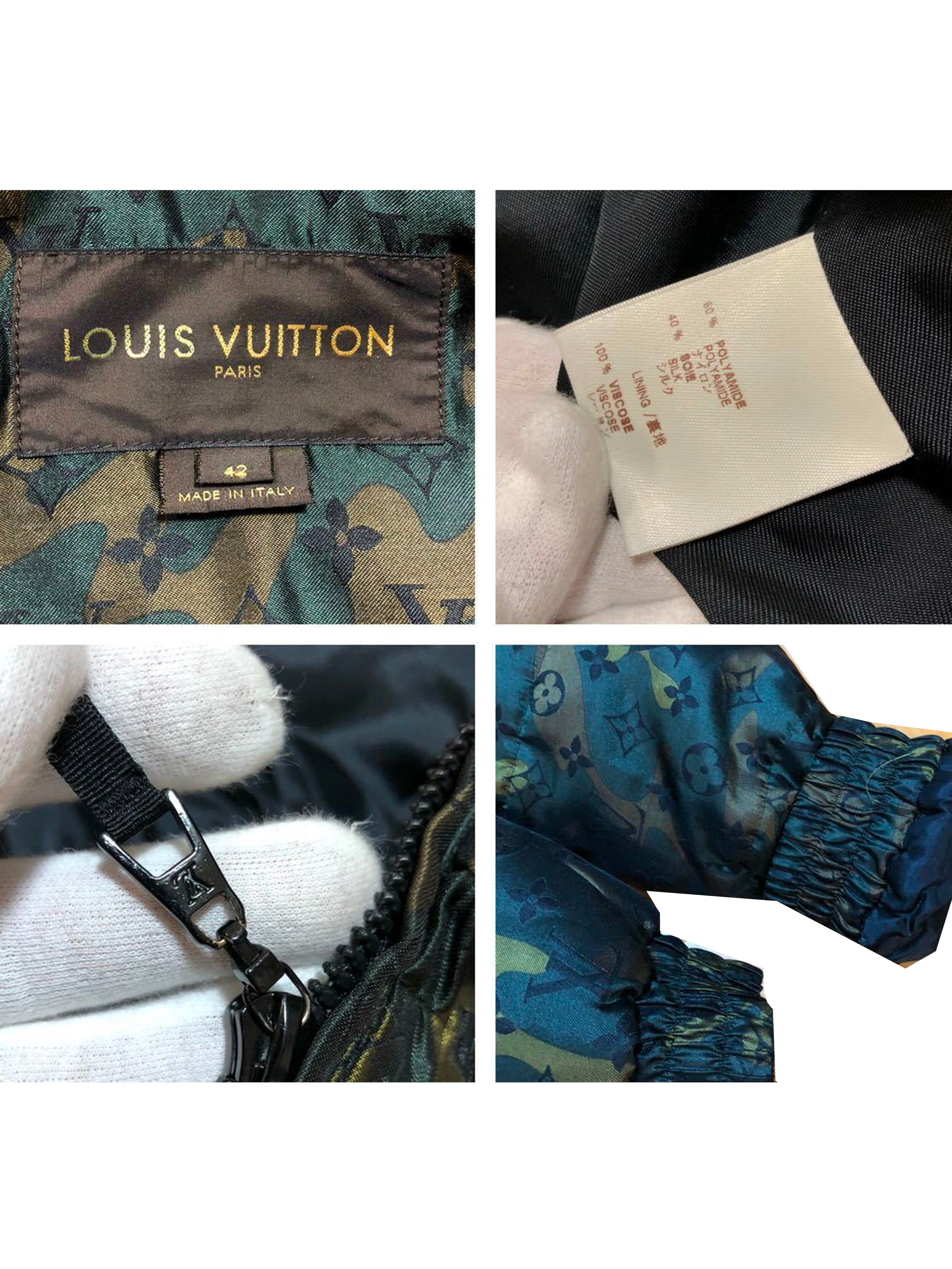 Louis Vuitton Patchworked Portrait Puffer Blouson Green. Size 50