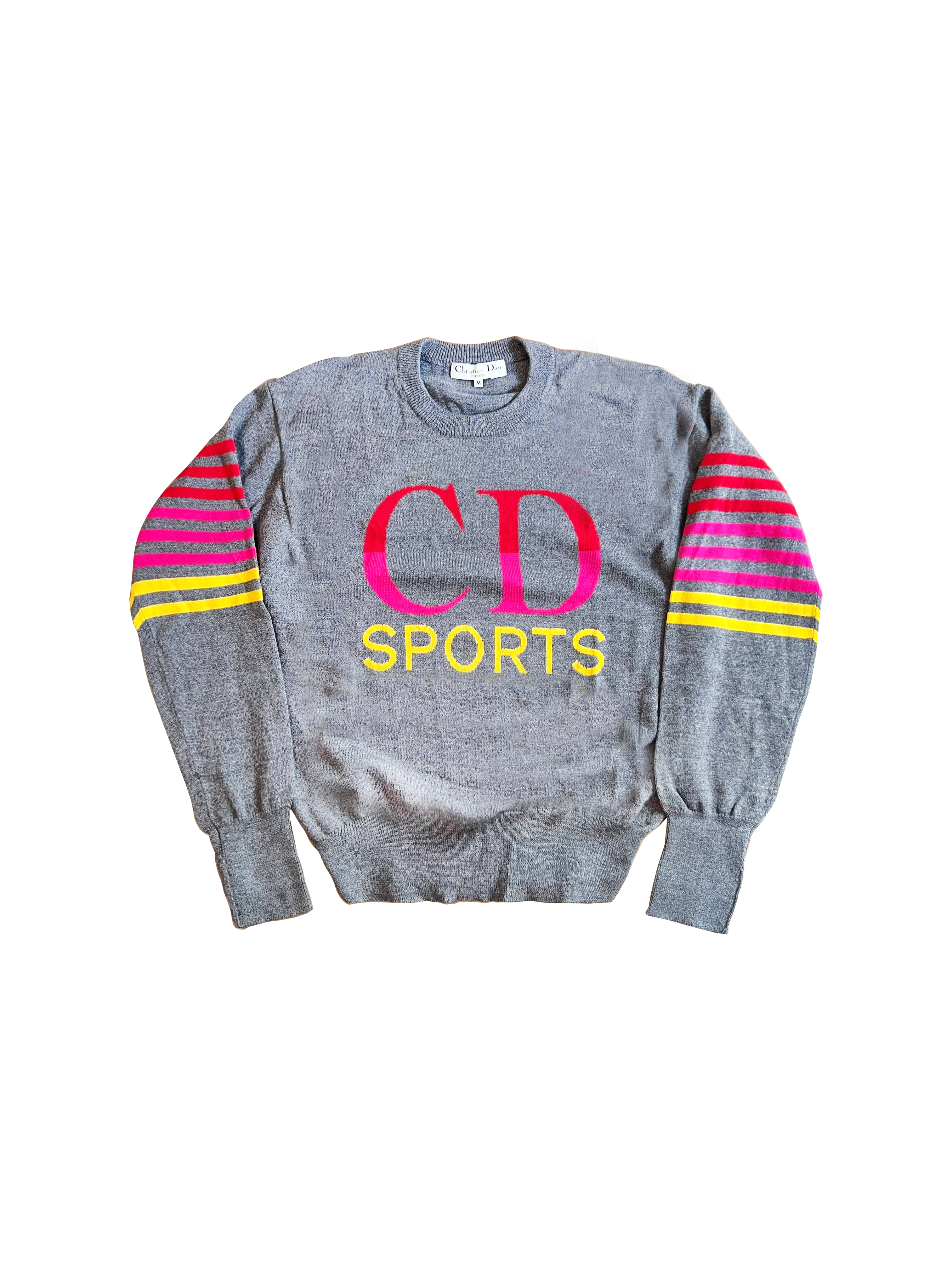 Christian Dior 1980s CD Sports Grey Sweater
