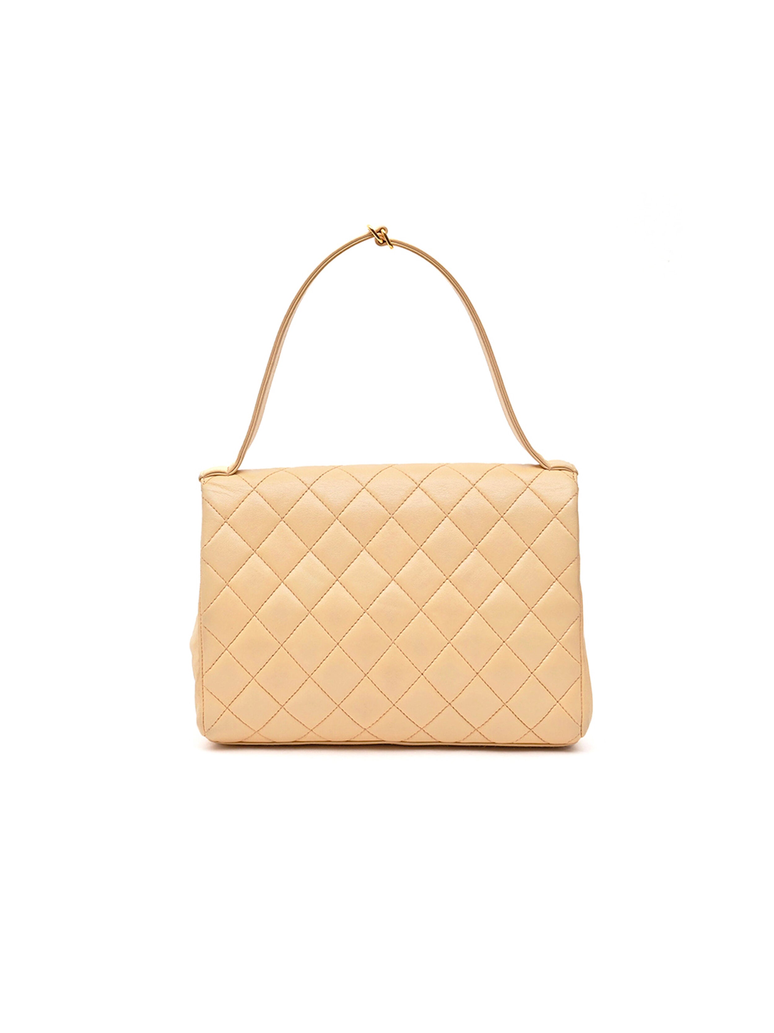 Chanel Nude Caviar Leather Quilted Medium Coco Handle Kelly Style