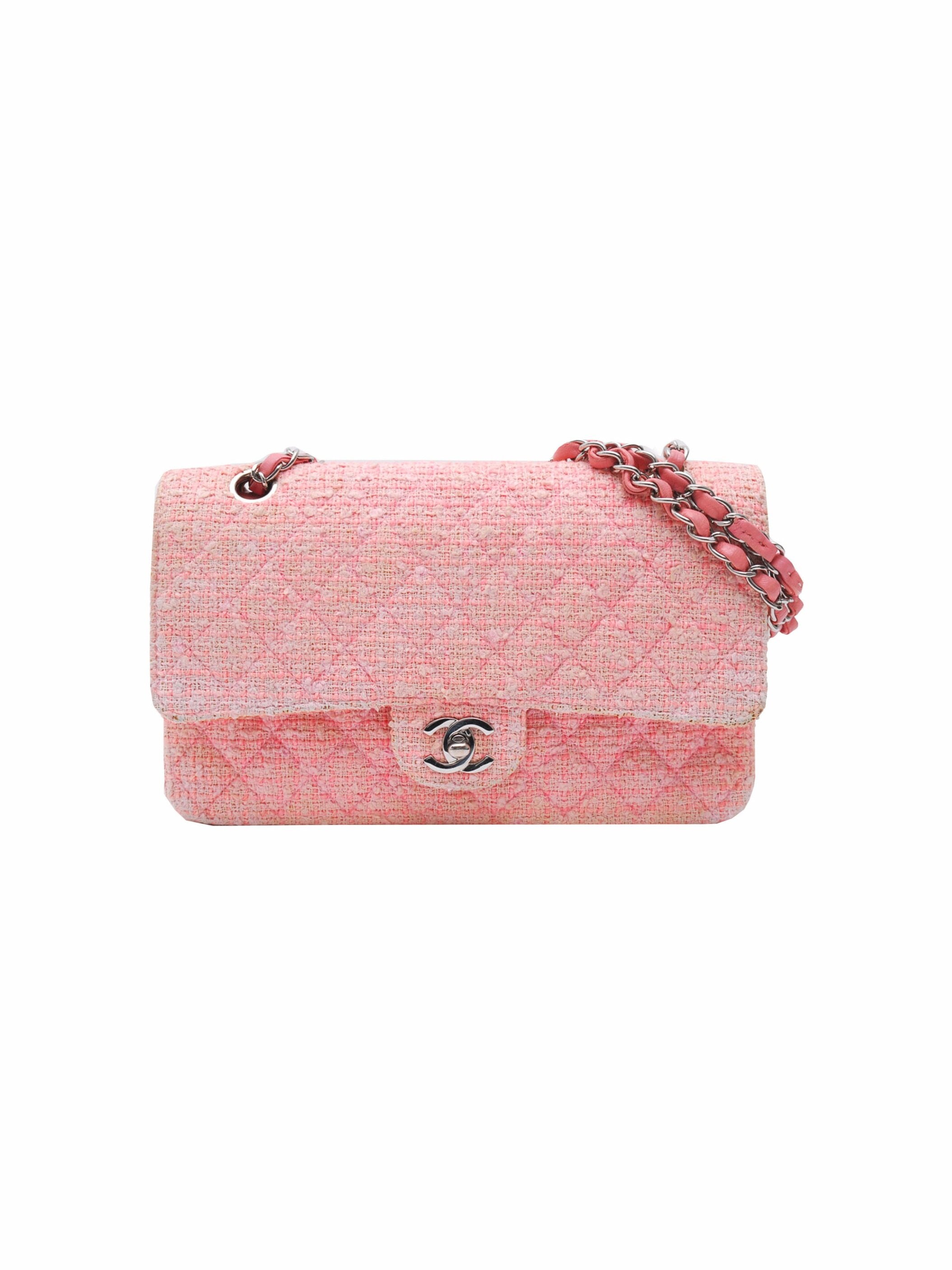 Chanel 2000s SS Rare Pink Tweed Flap · INTO