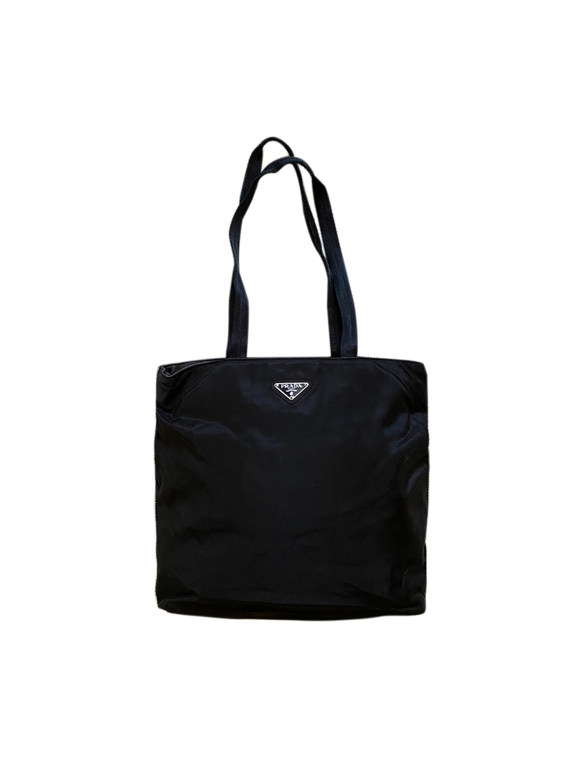 Prada 2000s Black Nylon Tote Handbag · INTO