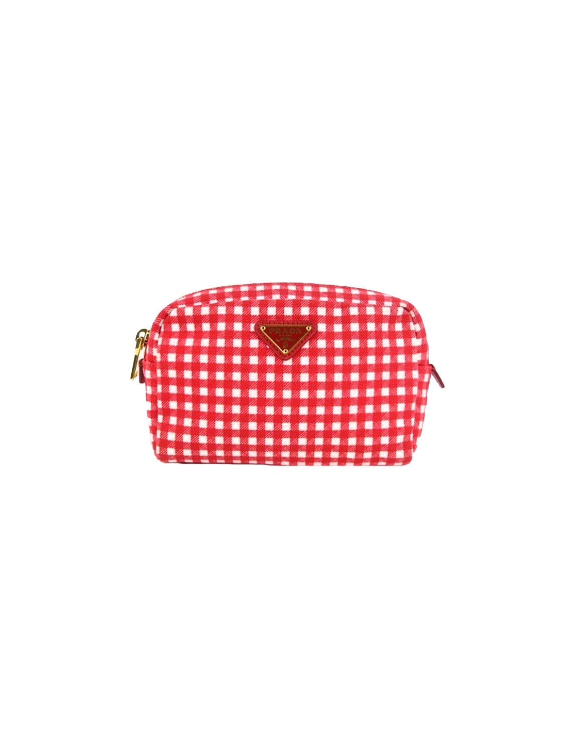 Prada 2000s Tartan Red Coin Pouch