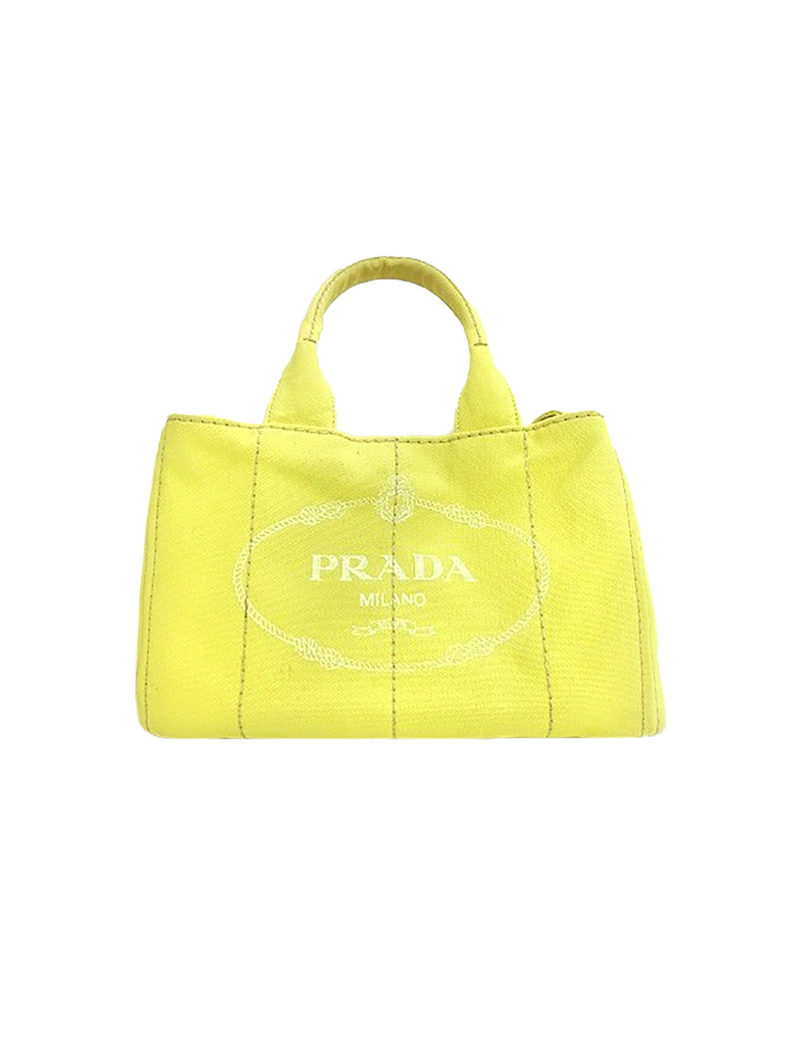 Prada 2000s Yellow Nylon Vanity Zip Bag · INTO