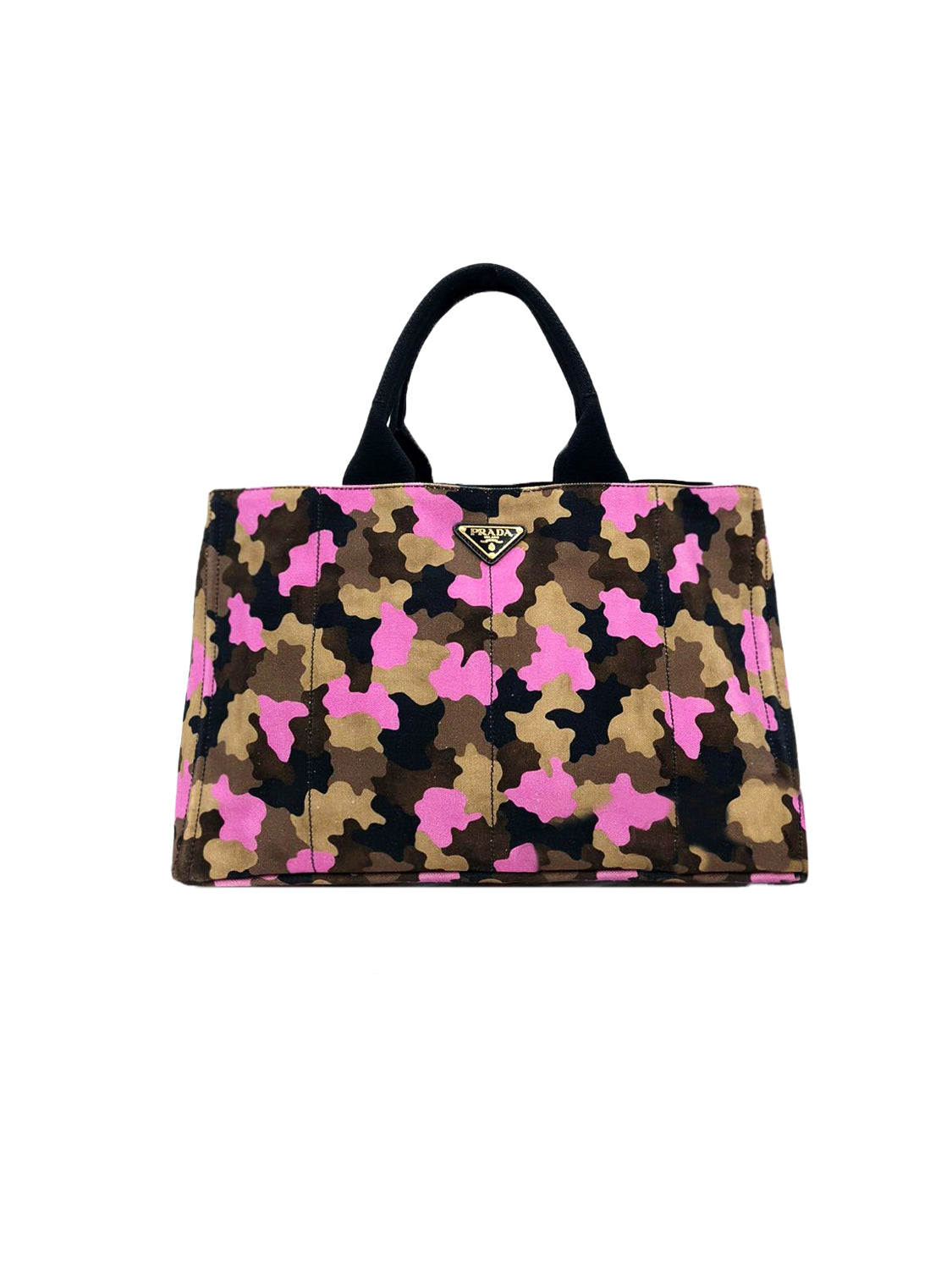 Prada 2000s Limited Edition Pink Camouflage Canvas Tote