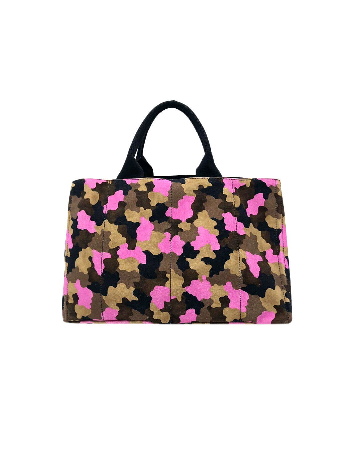 Prada 2000s Limited Edition Pink Camouflage Canvas Tote