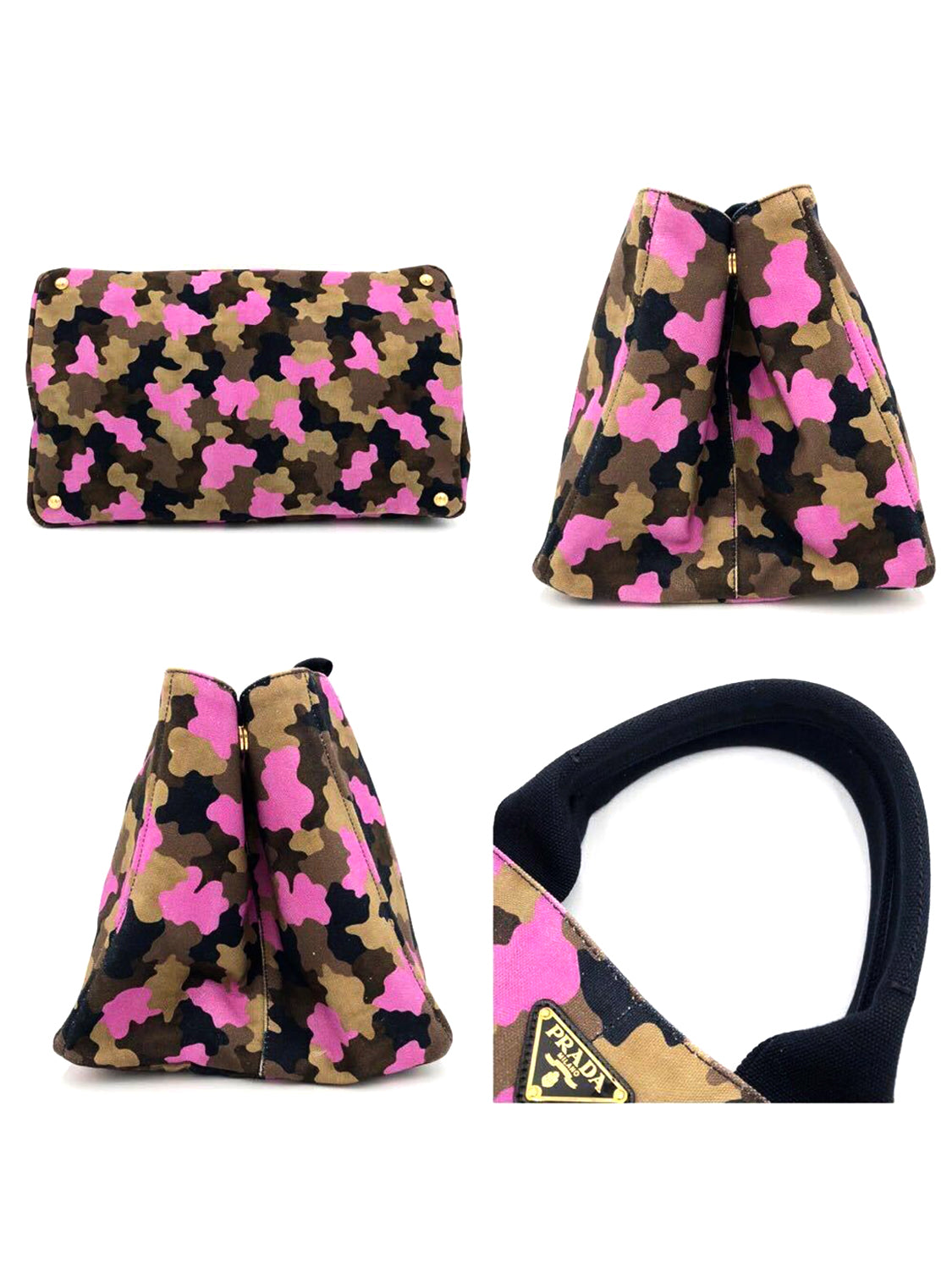 Prada 2000s Limited Edition Pink Camouflage Canvas Tote