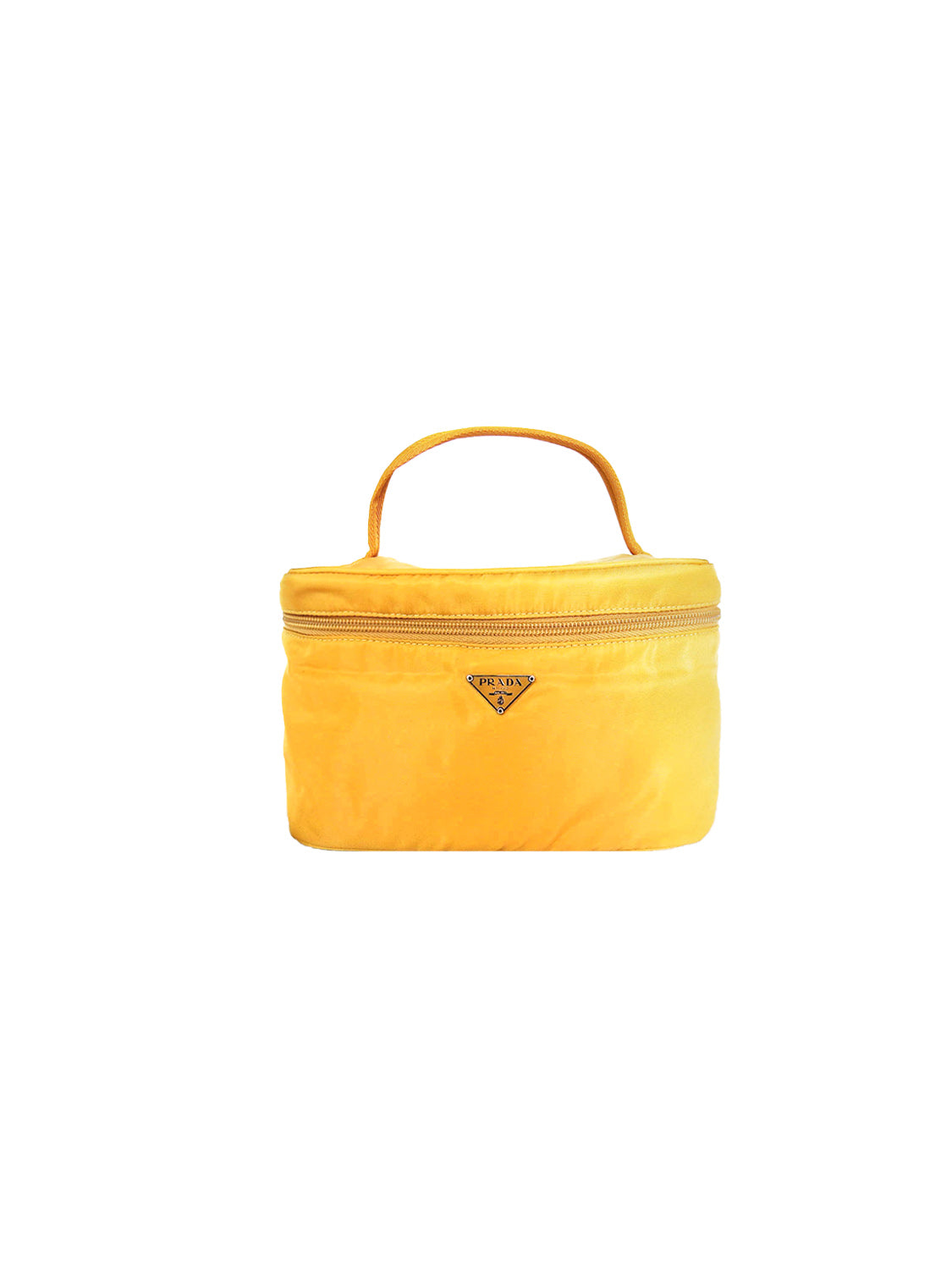 Prada 2000s Yellow Nylon Vanity Zip Bag