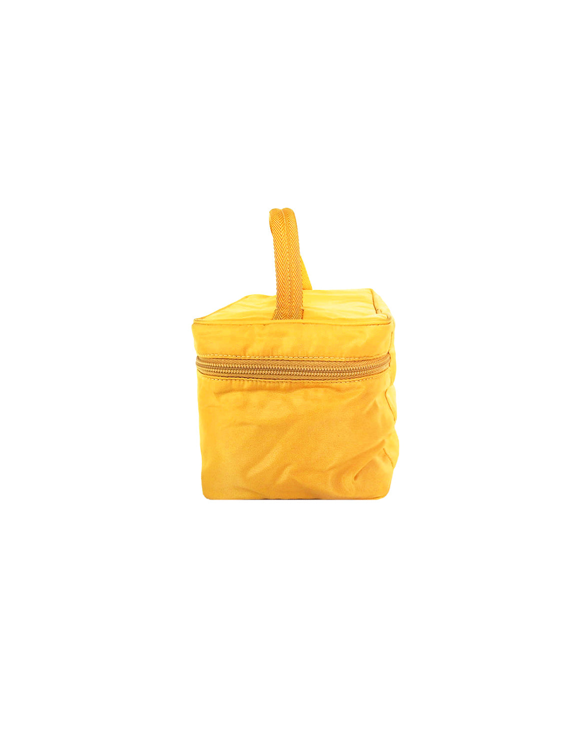 Prada 2000s Yellow Nylon Vanity Zip Bag · INTO