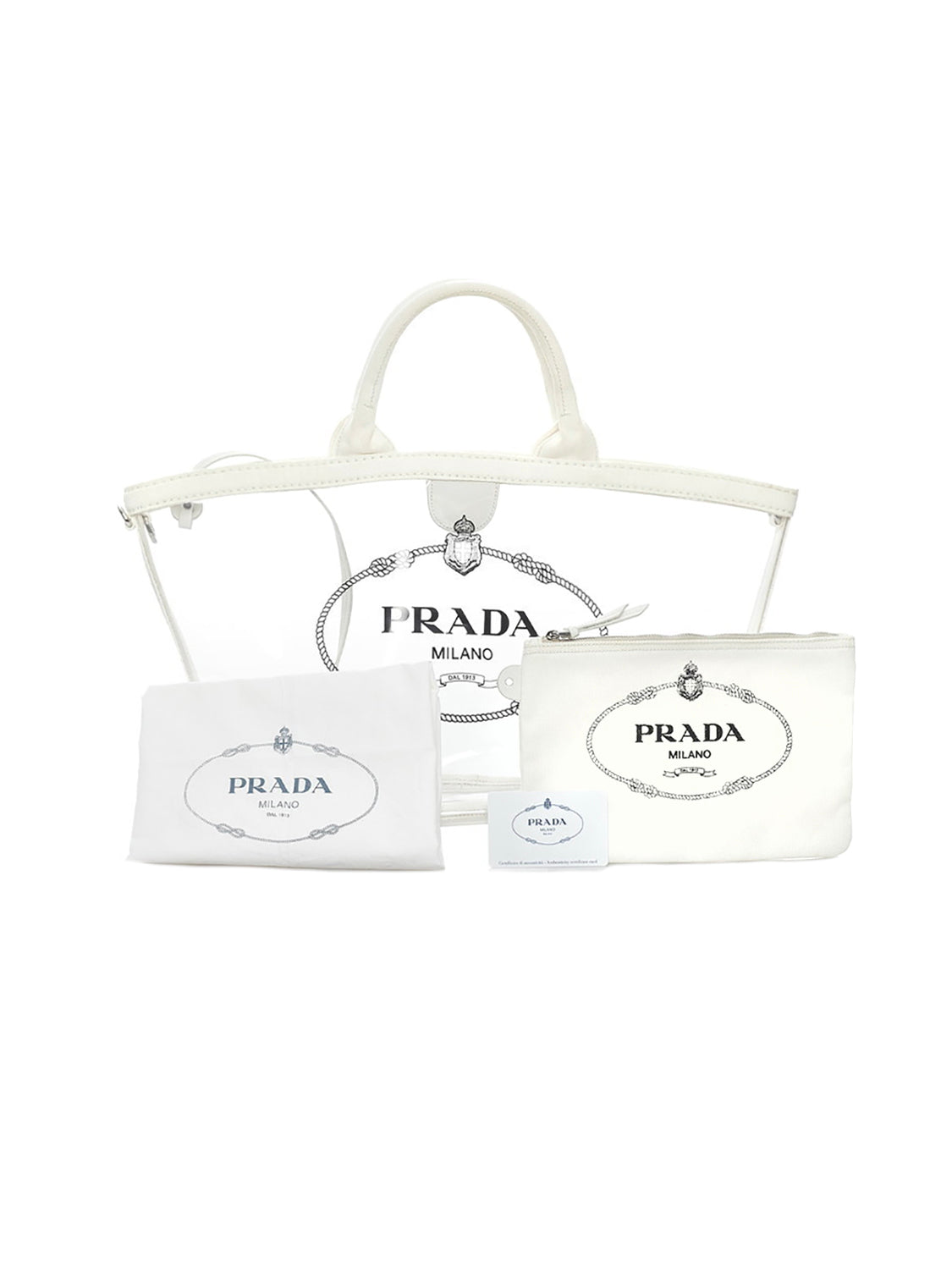 Prada 2010s Clear PVC Logo Tote Bag · INTO