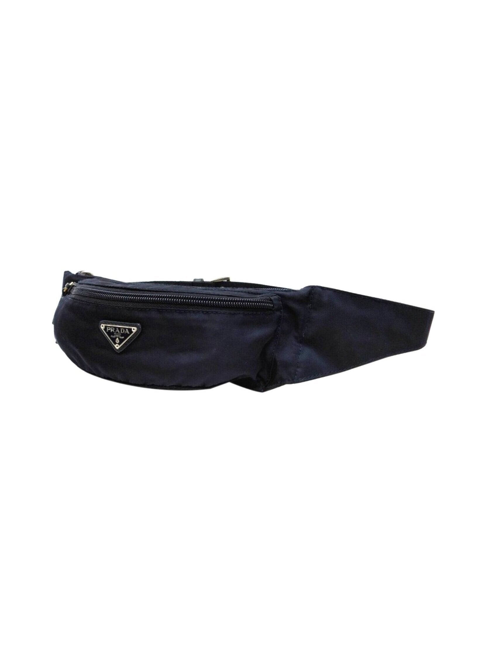 Prada 2000s Black Nylon Mini Waist Bag
