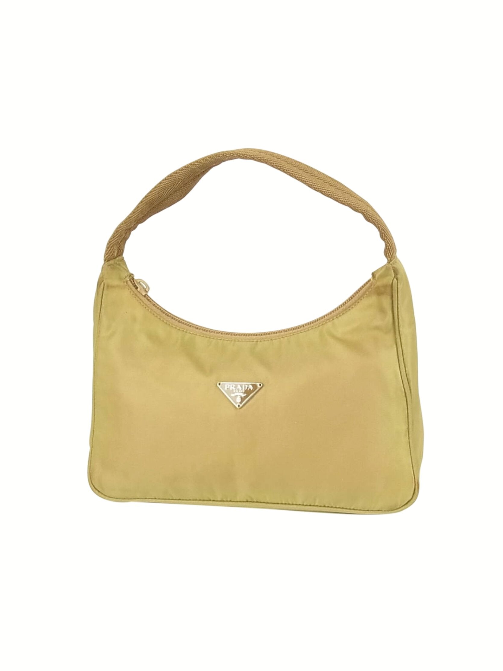 Prada 2000s Mustard Nylon Mini Tessuto Bag · INTO