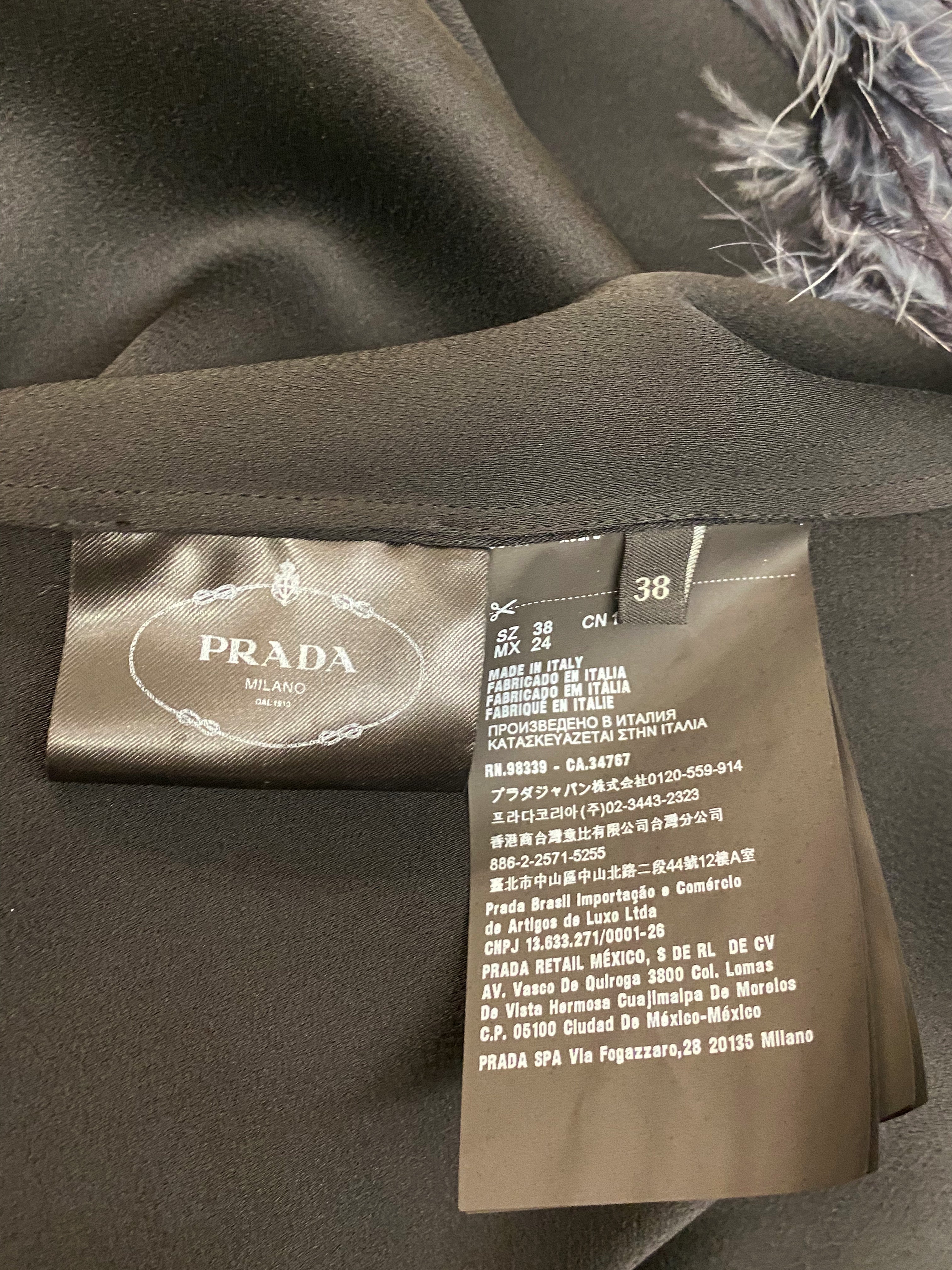 Prada 2018 Crepe de Chine Dress with Feather Hem · INTO