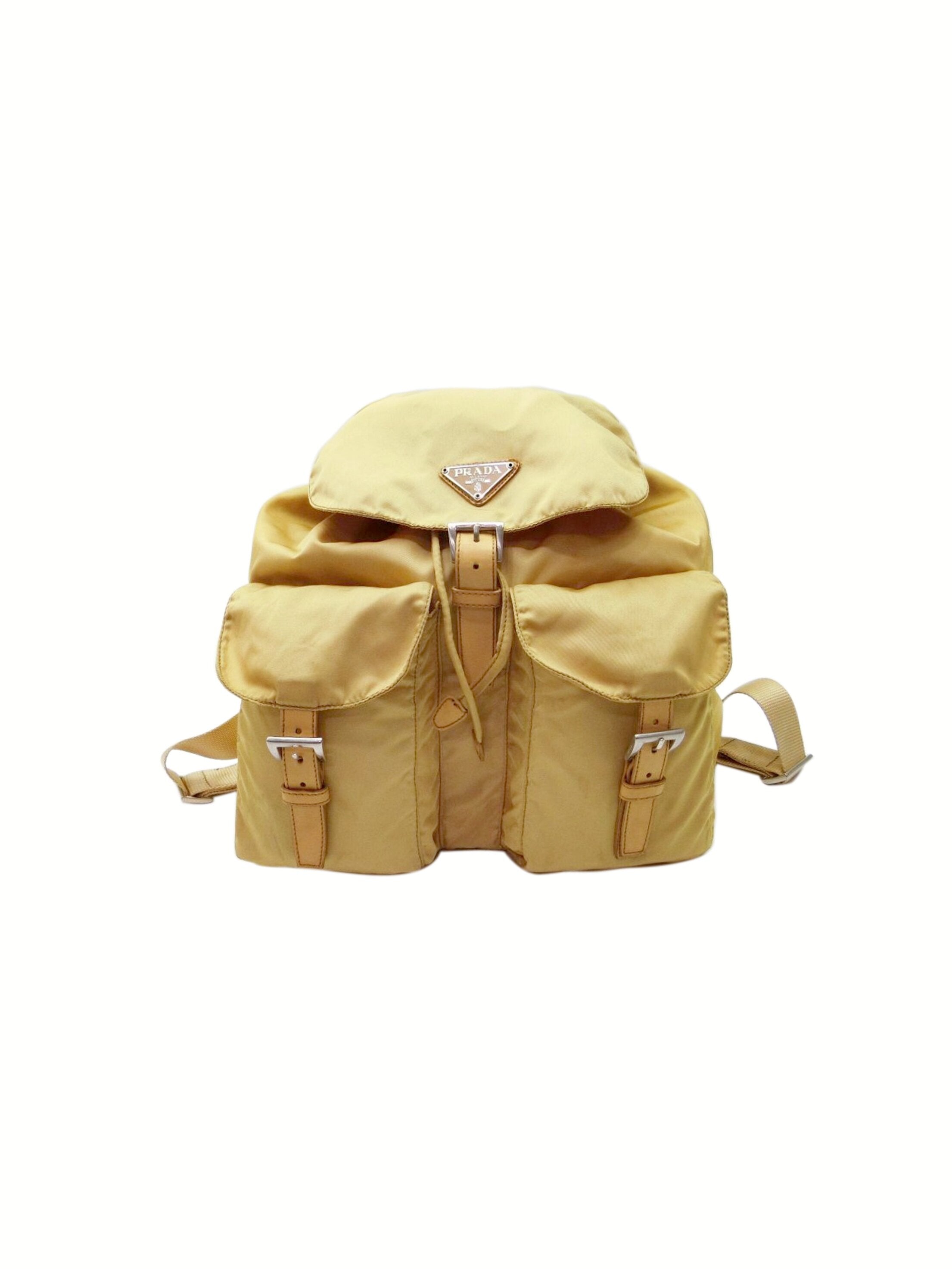 Prada 2000s Yellow Nylon Backpack · INTO